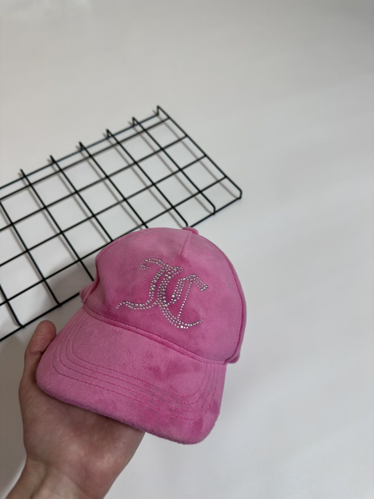 Juicy Couture Juicy Couture Pink Velvet Rhinestone Baseball Cap Size ONE SIZE - 1 Thumbnail