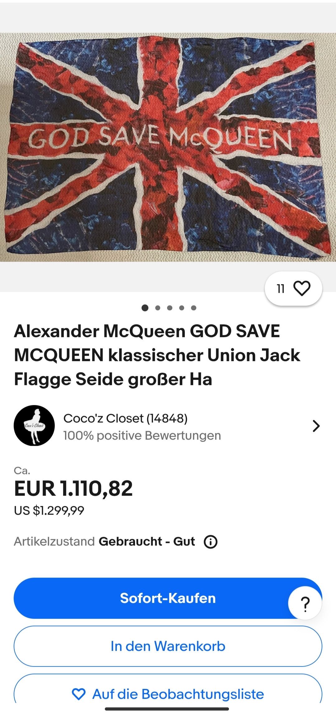 Alexander McQueen AW11 God Save McQueen Union Jack Archive Silk Scarf Size ONE SIZE - 8 Thumbnail