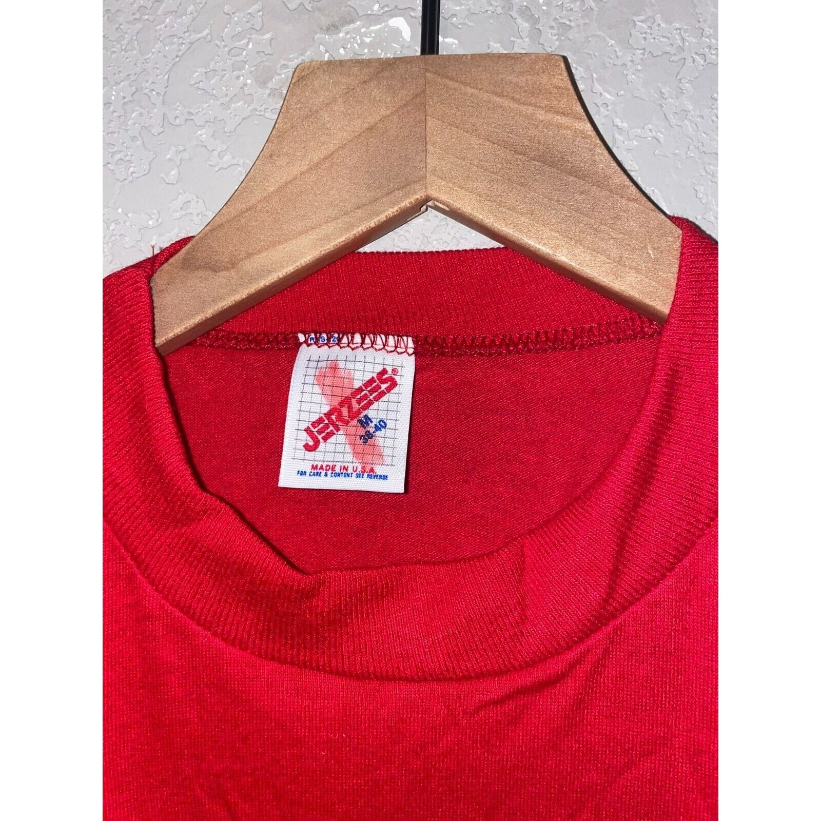 Jerzees Vintage Red Baron Shirt Club Roosevelt Red Tee 80s VTG 1980s Size US M / EU 48-50 / 2 - 8 Thumbnail