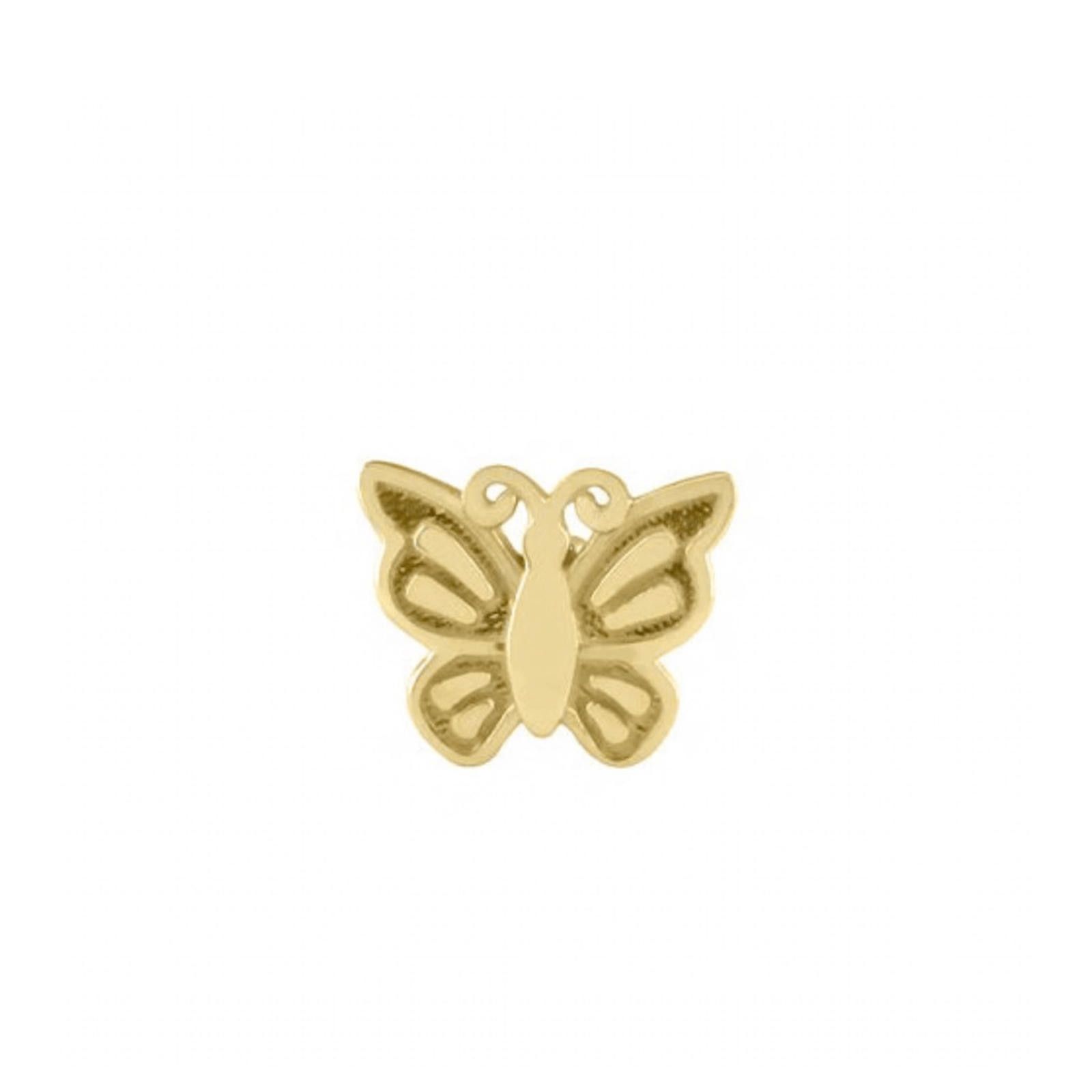 NBDN Nobrandedon Solid 14K Gold Butterfly Nose Stud New Size ONE SIZE - 3 Thumbnail