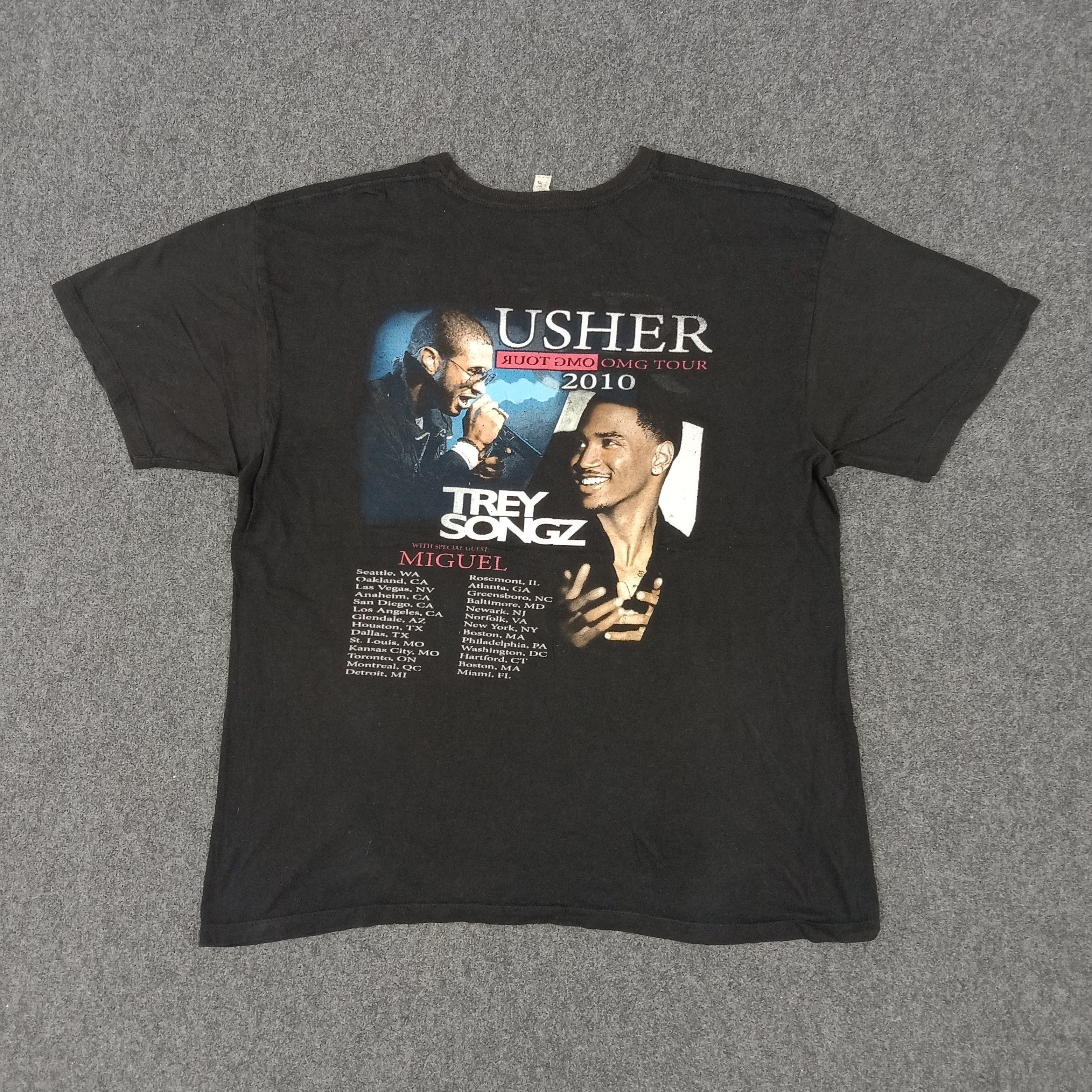 Band Tees × Rap Tees × Vintage Usher OMG Tour American R&B Hip-hop Graphic Tshirt Size US L / EU 52-54 / 3 - 4 Thumbnail