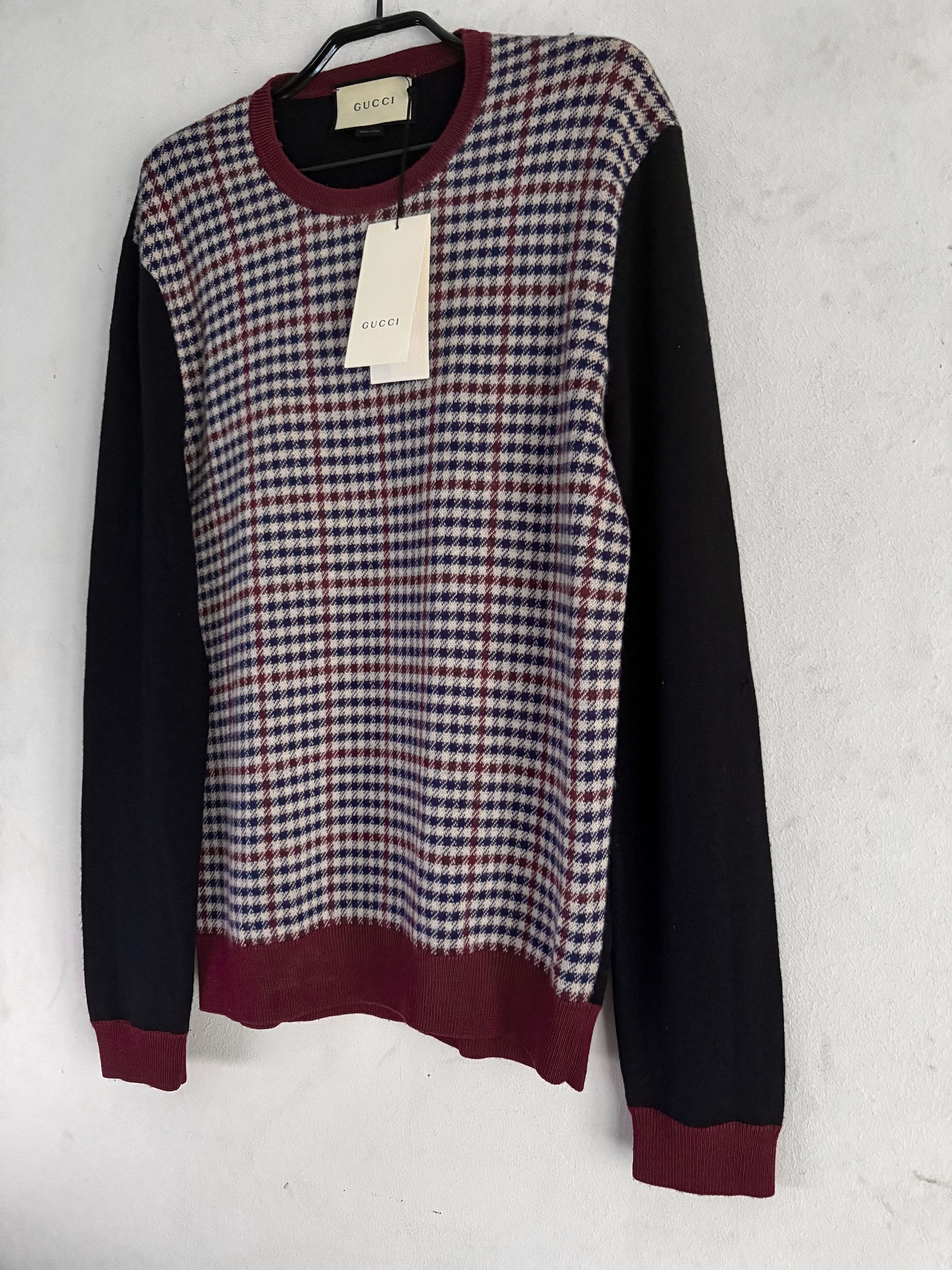 Gucci Front Checked Cashmere V-Neck Size US L / EU 52-54 / 3 - 5 Thumbnail