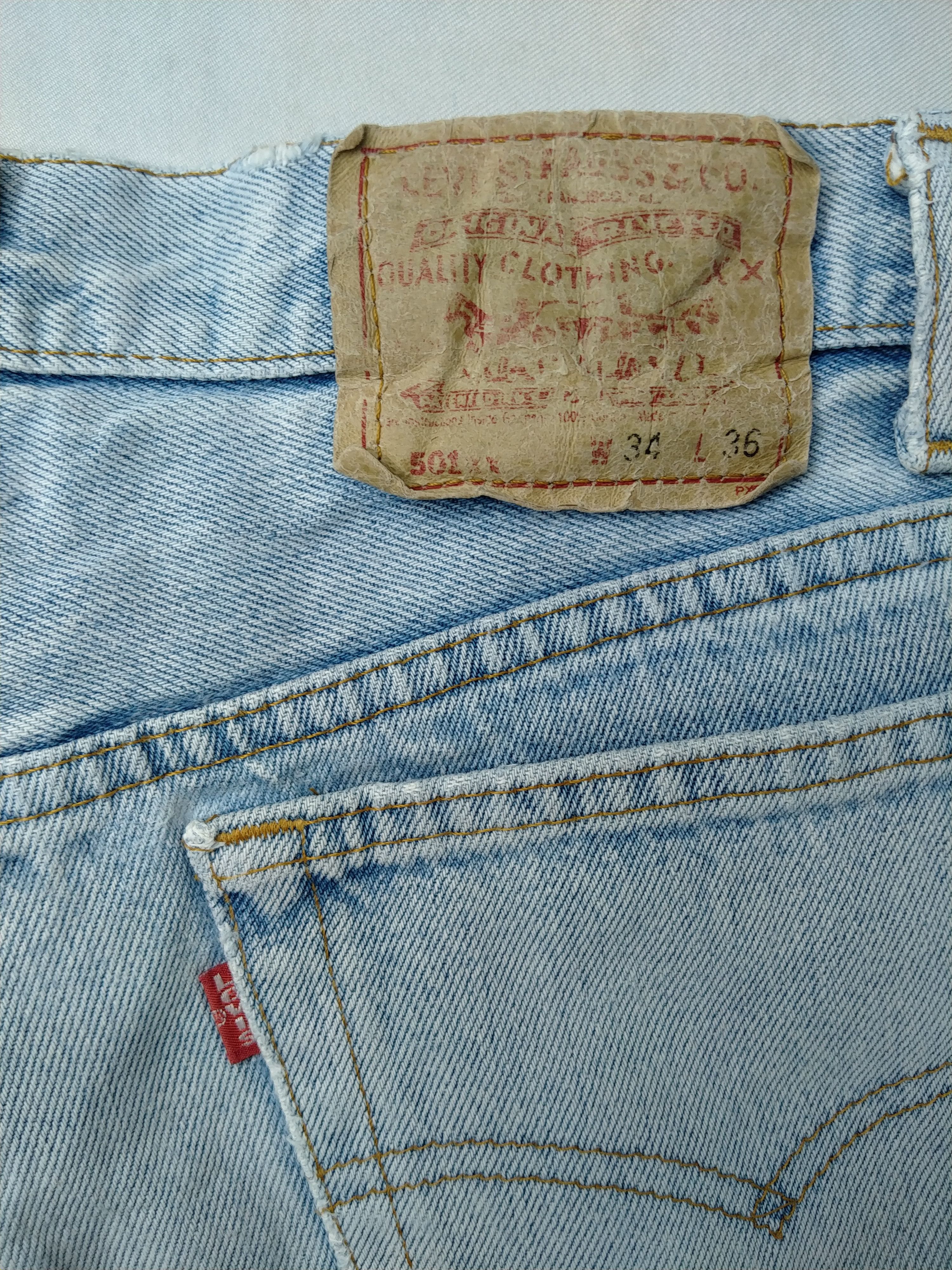 Levi's 90s Light Blue Wash Vintage Levi's 501xx Denim -JN809 Size US 31 - 10 Thumbnail