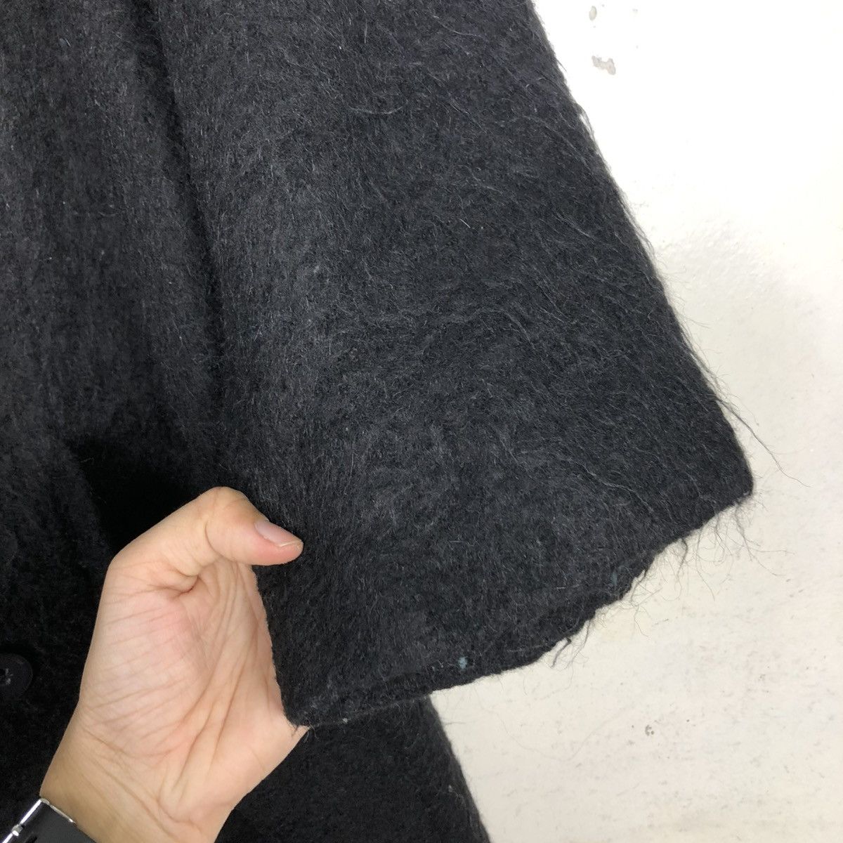 Diesel 🔥RICH BLACK MOHAIR LONG JACKET DOUBLE BREAST DIESEL Size US XXS / EU 40 - 18 Thumbnail