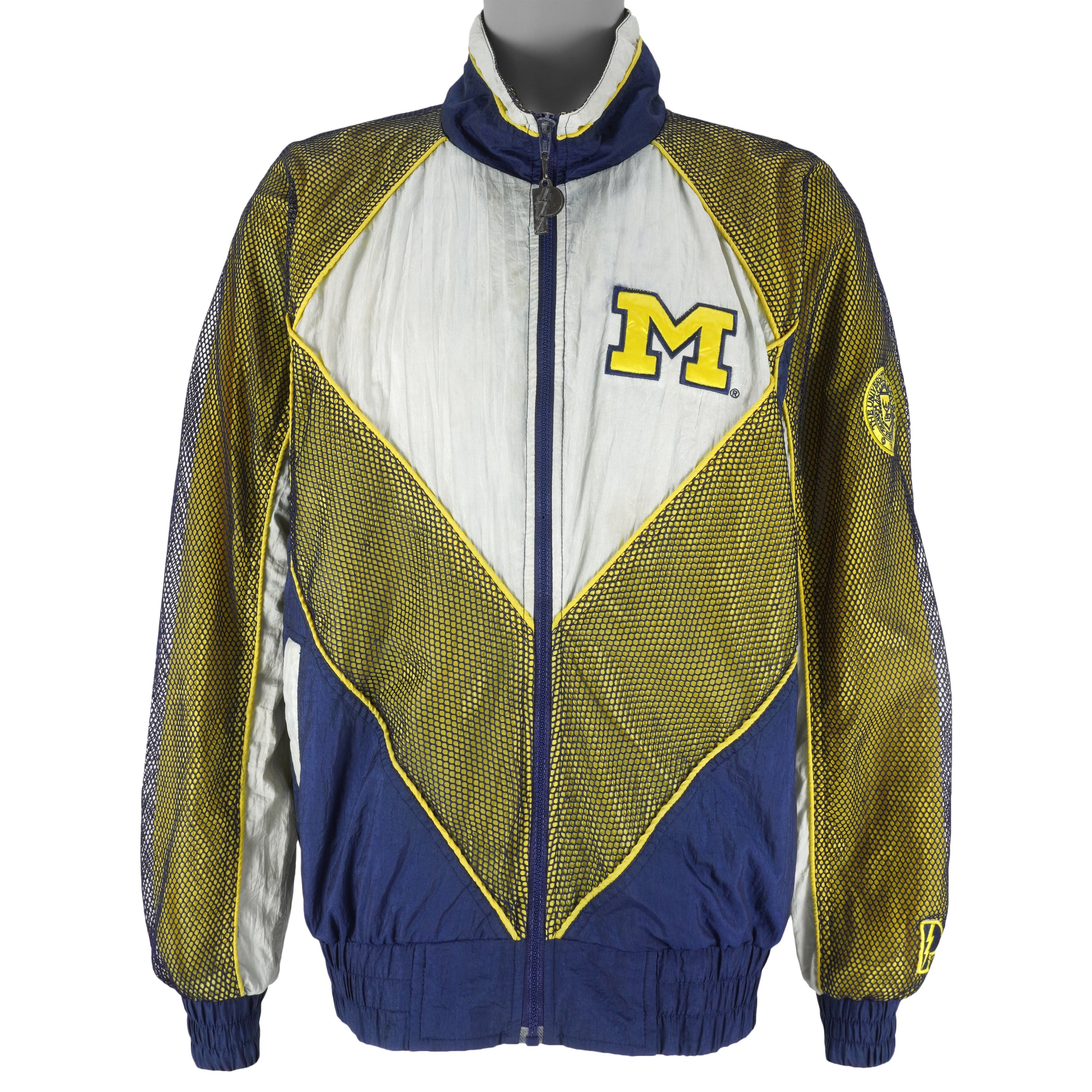 Pro Player Michigan Wolverines Mesh Zip Up Windbreaker 1990s Size US L / EU 52-54 / 3 - 3 Thumbnail