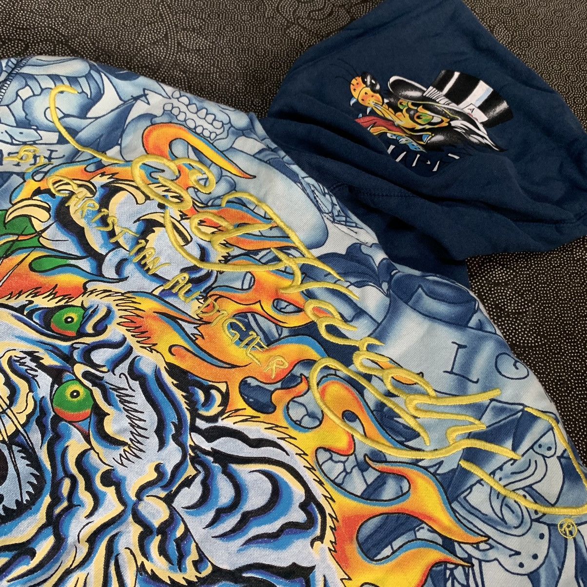 Ed Hardy Rare Ed Hardys Sherpa Zip Hoodie Full Print Oldskuul Art Size US M / EU 48-50 / 2 - 6 Thumbnail