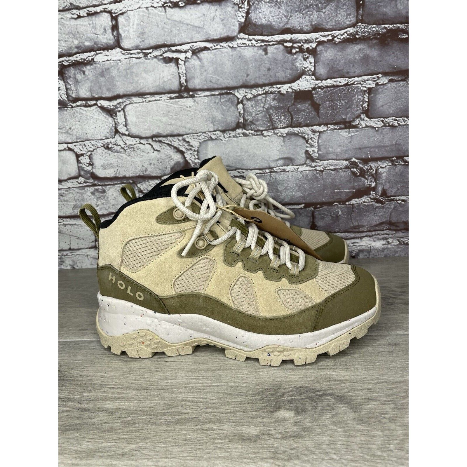 Halo Holo Footwear Troy Eco Leather Mid WP Hiking Boots Khaki Wom Size US 9 / IT 39 - 20 Thumbnail