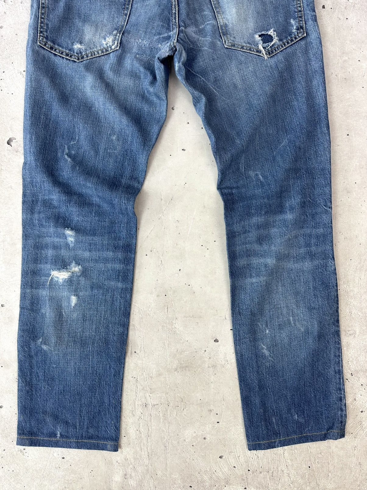 Dsquared2 Vintage Navy Blue Made In Italy Distressed Pants