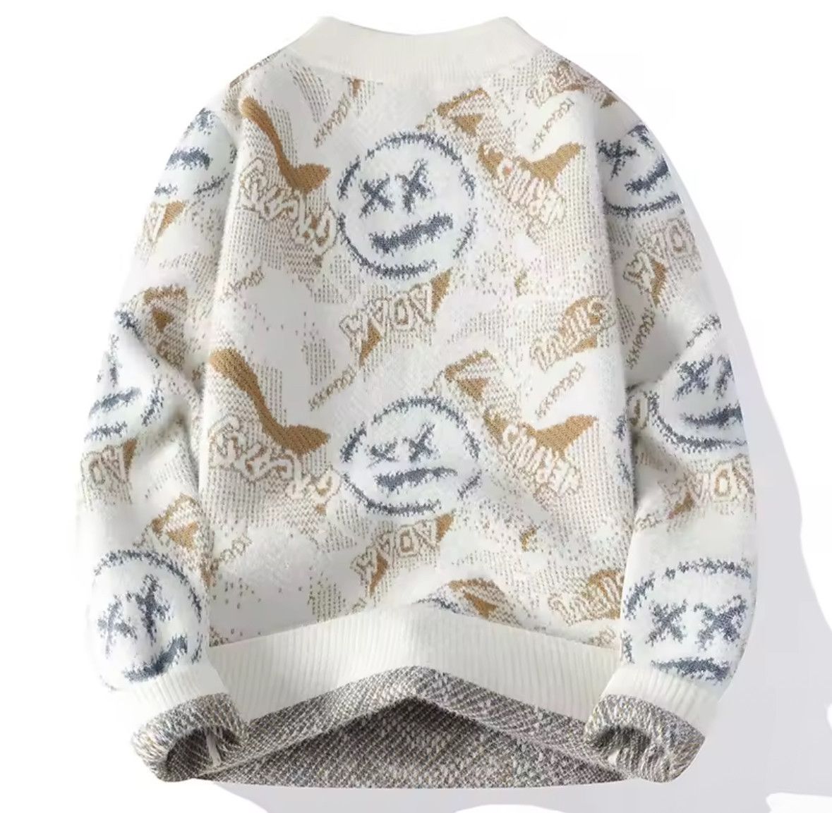 Other Streetwear Retro Y2K Graffiti Face Jacquard Knitwear Size US XXL / EU 58 / 5 - 2 Thumbnail