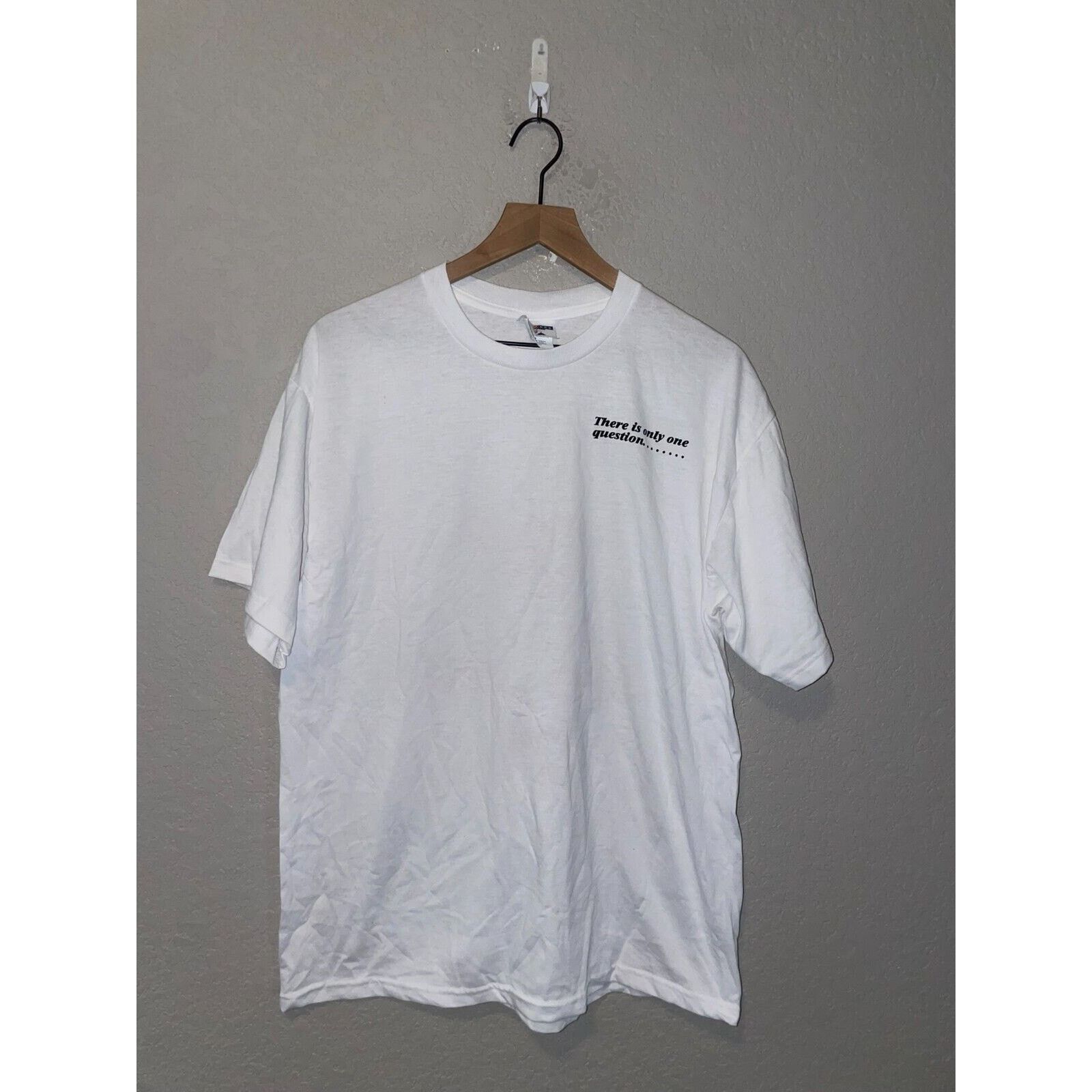 Jerzees × Vintage Vintage There is Only 1 Question The Film White Tee 90s L Size US L / EU 52-54 / 3 - 1 Thumbnail