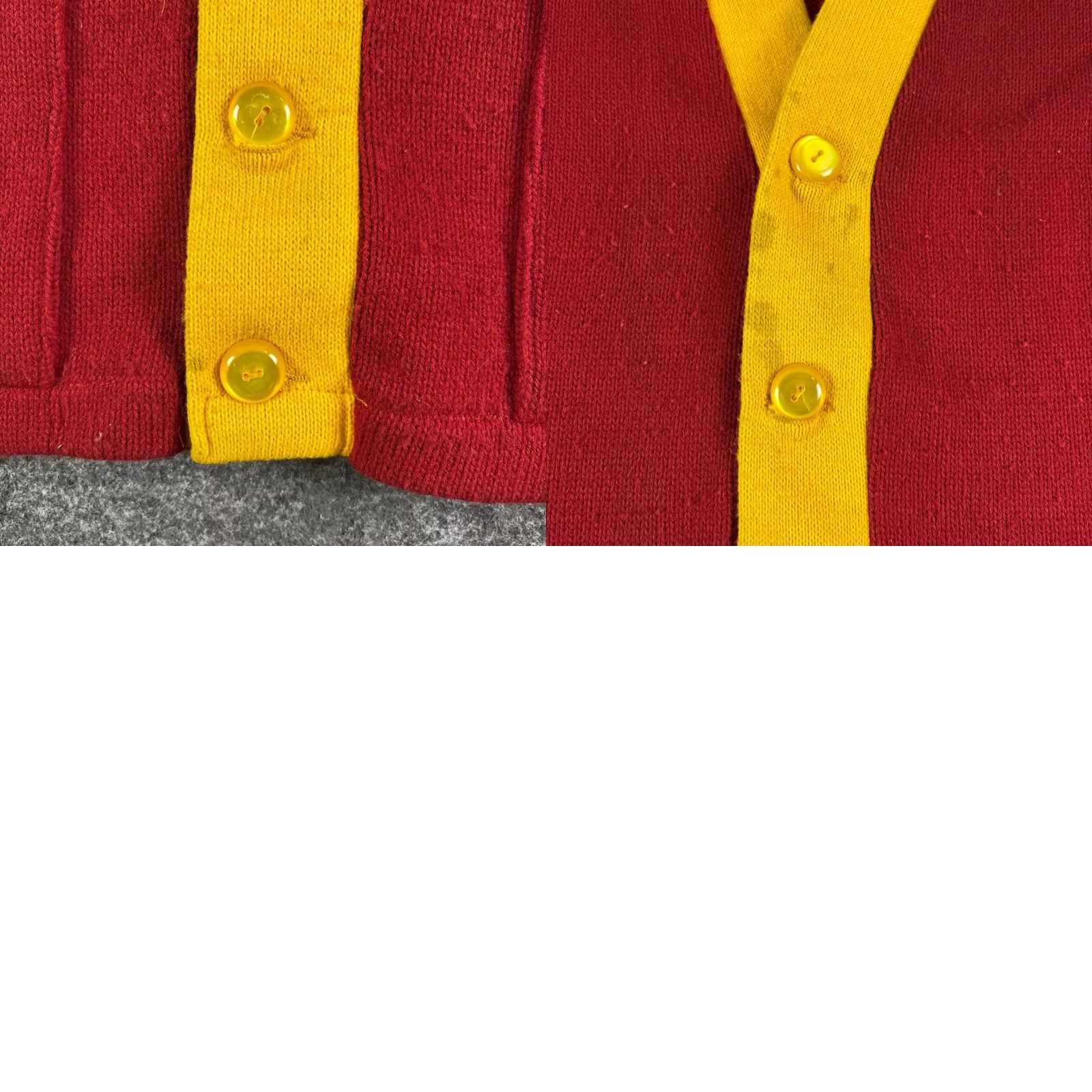 Champion Vintage Champion Products Acrylic Red Yellow Cardigan Sweater Mens Large 60s Size US L / EU 52-54 / 3 - 8 Thumbnail