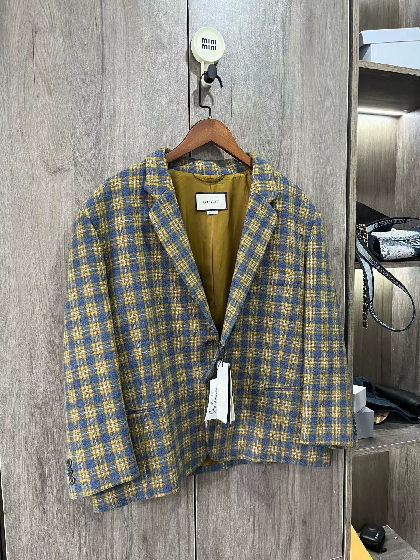 Gucci Gucci Plaid Wool Suit Jacket 48 Size 48R - 1 Thumbnail