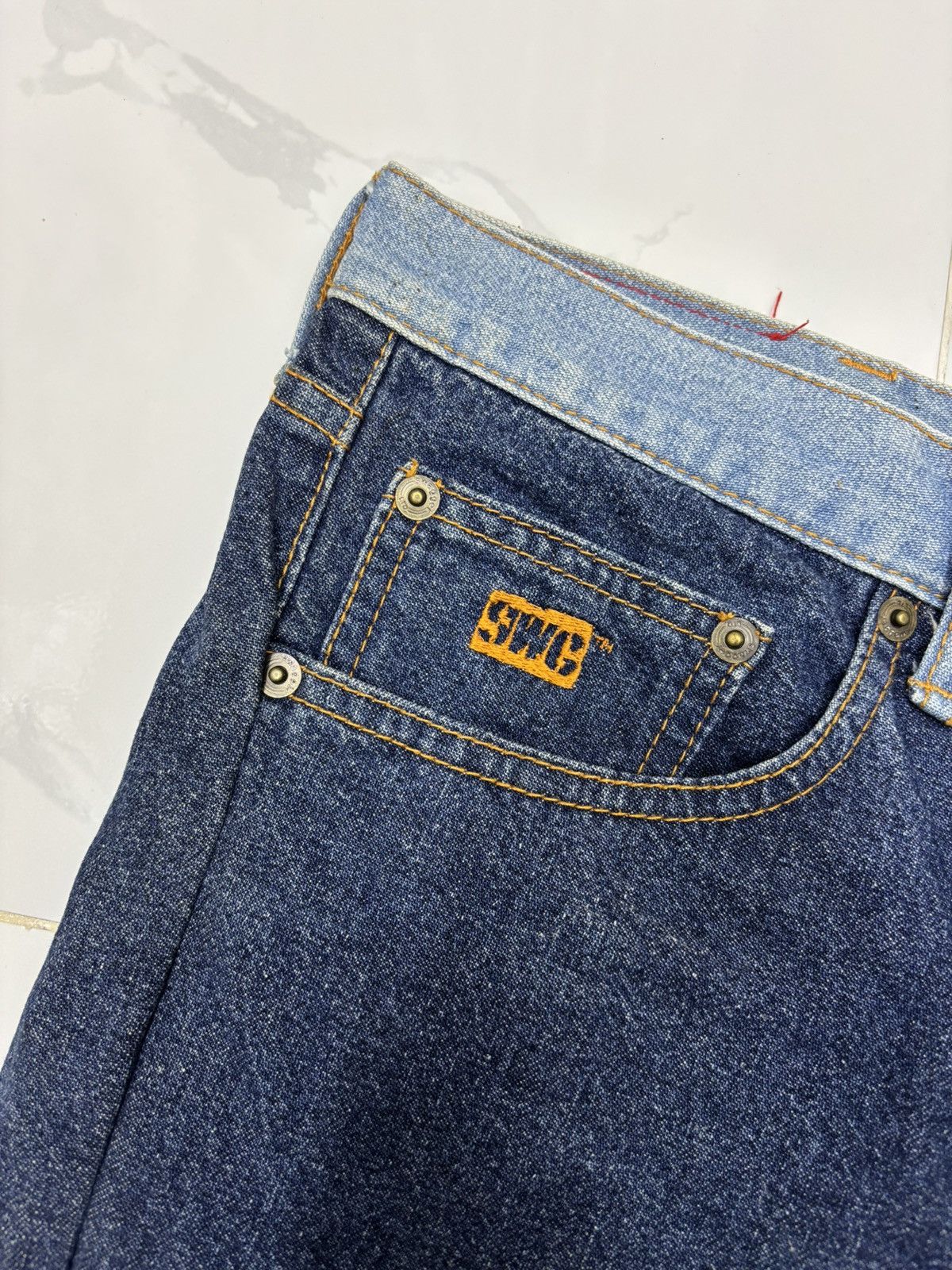 PHENOMENON SWAGGER 🇯🇵 RECONSTRUCTED PATCHWORK BAGGY JEANS Size US 34 / EU 50 - 13 Thumbnail