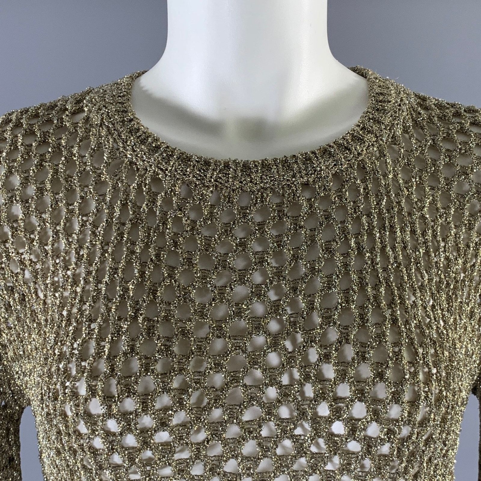 Marc Jacobs MARC JACOBS Size XS Gold Nylon Crew-Neck Pullover Size XS / US 0-2 / IT 36-38 - 2 Thumbnail