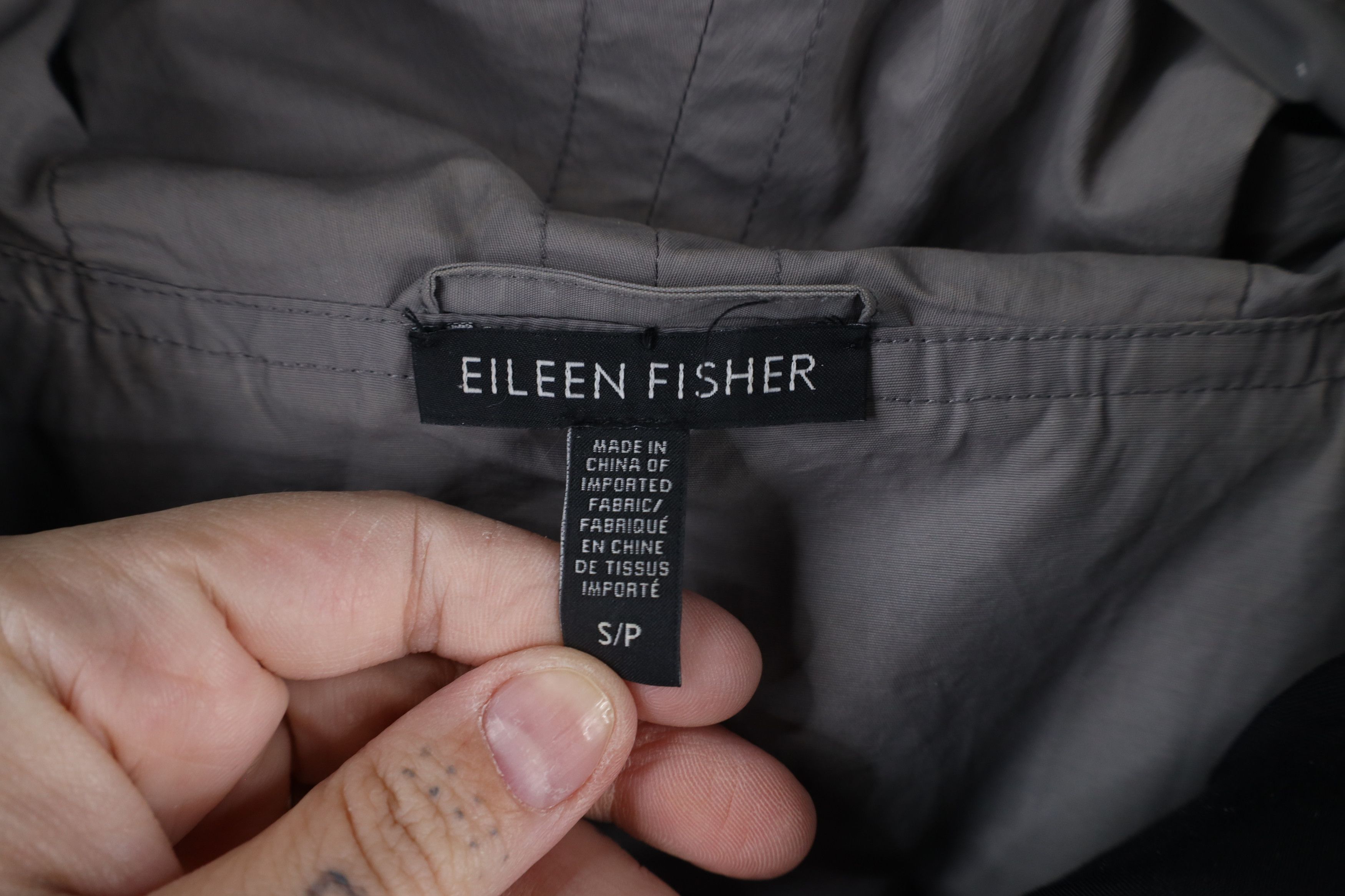 Eileen Fisher × Vintage Eileen Fisher Reversible Button Hooded Jacket Black Gray Size S / US 4 / IT 40 - 7 Thumbnail