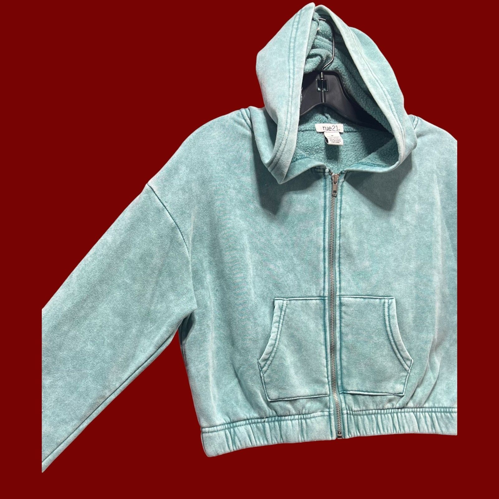 rue21 Rue 21 - Women's Long Sleeve Hooded Sweatshirt - Green - Med Size M / US 6-8 / IT 42-44 - 12 Thumbnail