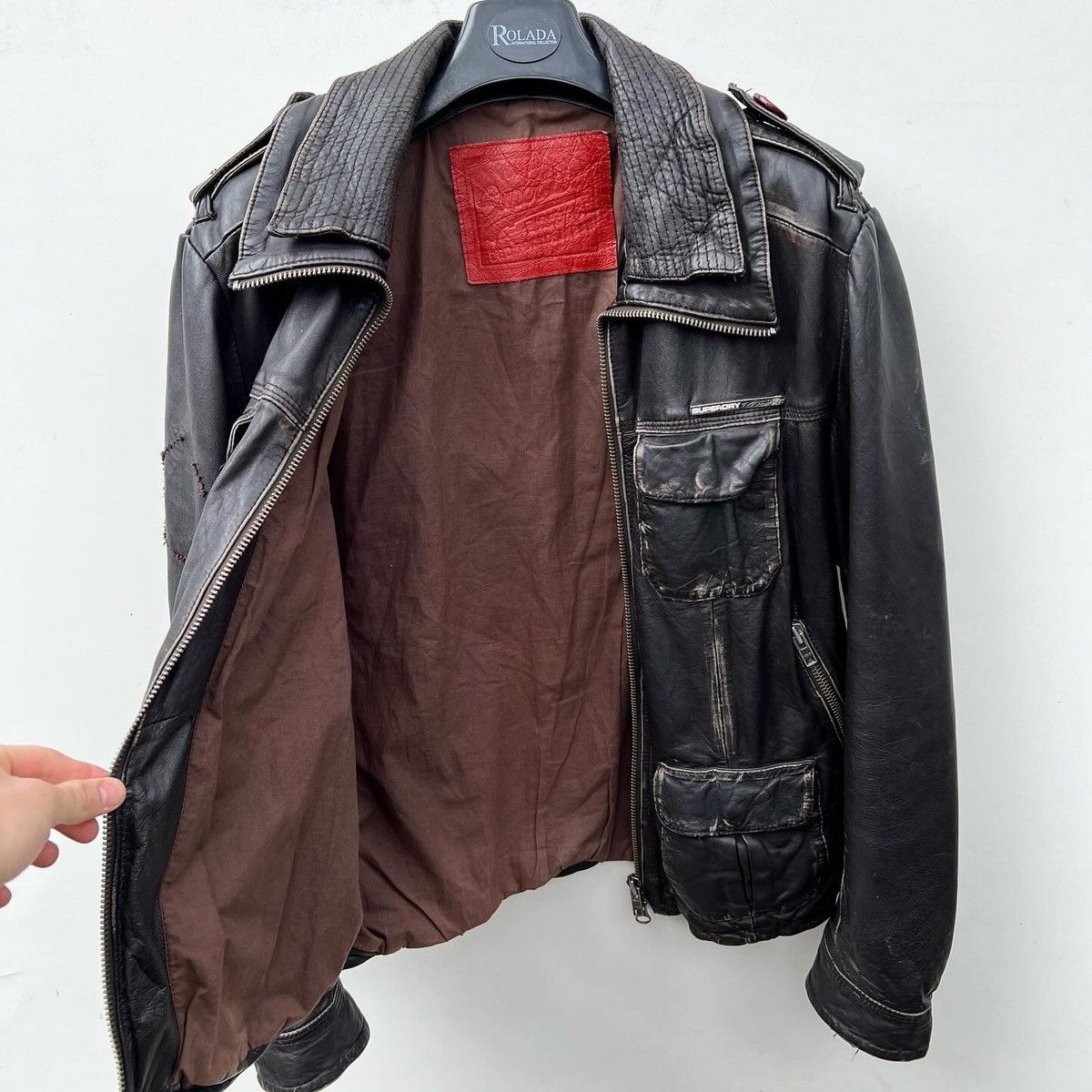 Leather Super dry (Superdry) leather jacket Size US L / EU 52-54 / 3 - 8 Thumbnail