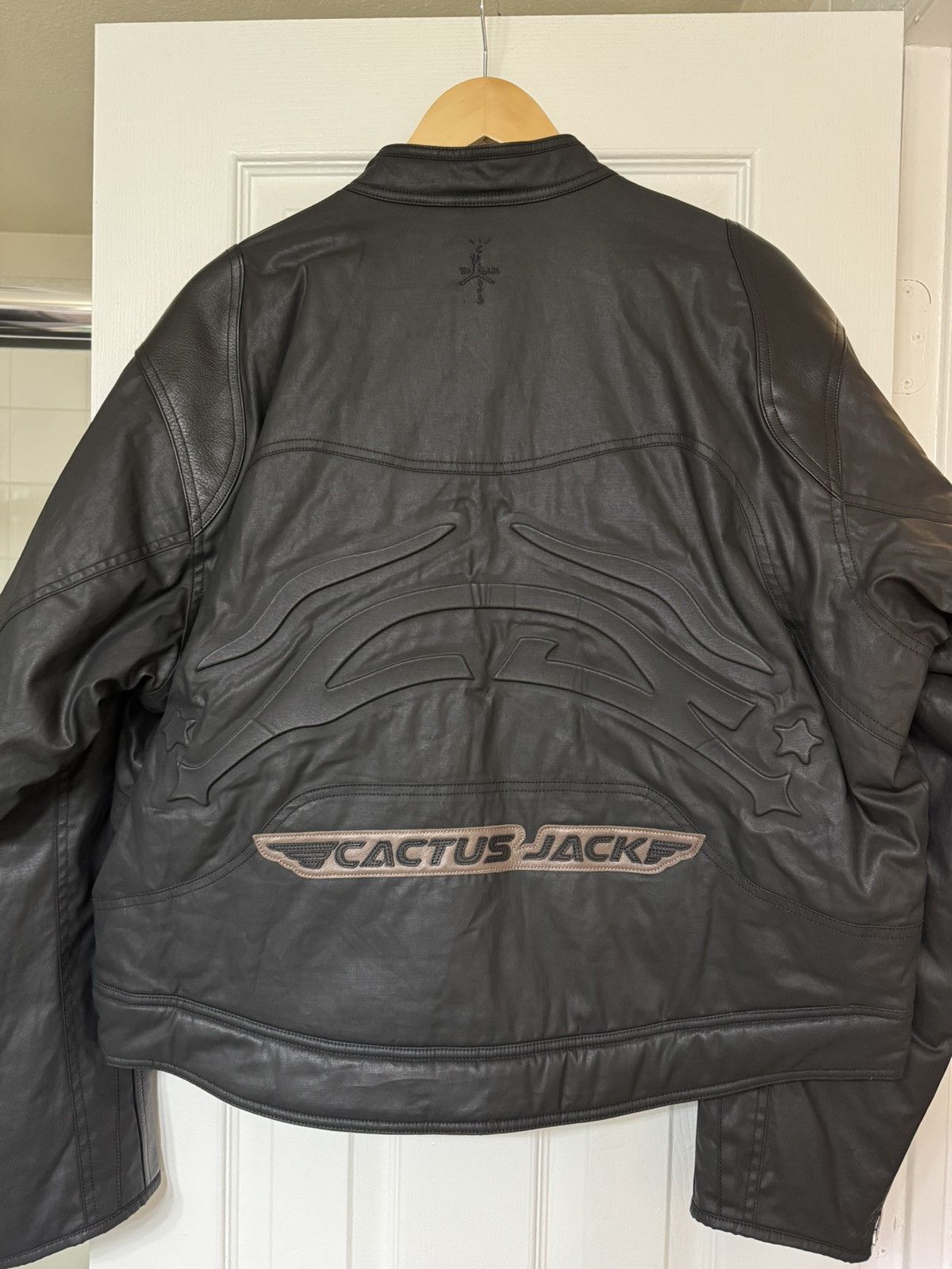 Nike × Travis Scott Travis Scott Jordan Waxed Leather Jacket Black Size US M / EU 48-50 / 2 - 4 Thumbnail