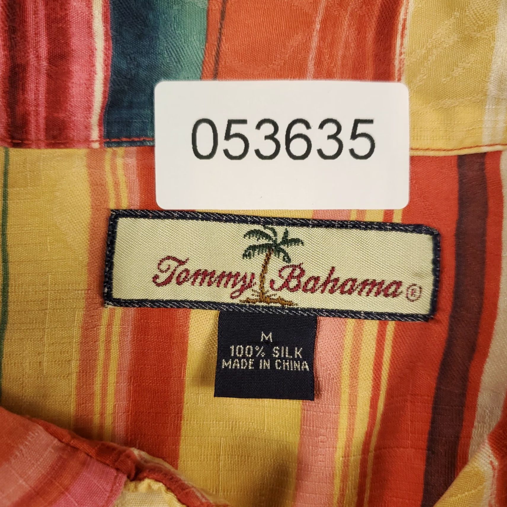 Tommy Bahama Tommy Bahama Hawaiian Shirt Mens Medium Red Striped Button-Up Short Sleeve Silk Aloha Size US M / EU 48-50 / 2 - 6 Thumbnail