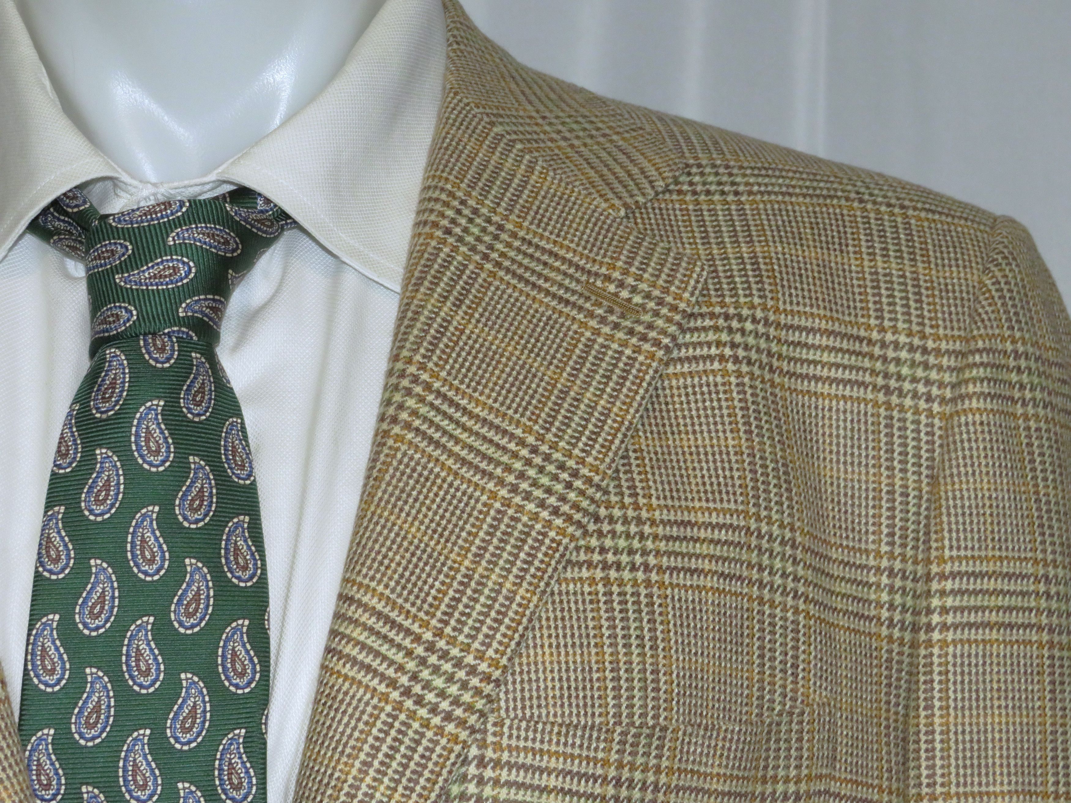Kiton 100% Cashmere Light Brown Plaid Three Roll Two Blazer 44R Size 44R - 5 Thumbnail