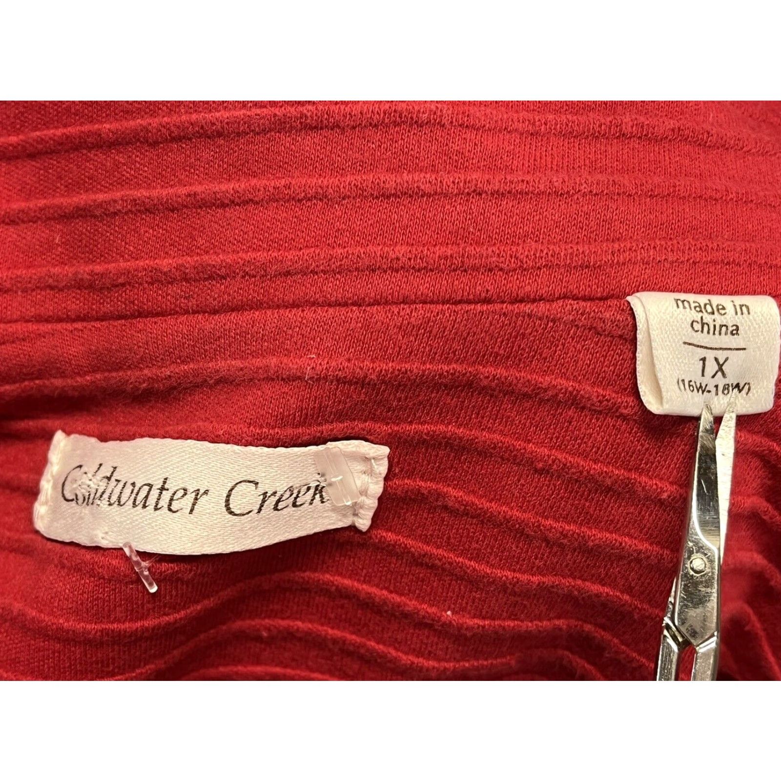 Coldwater Creek Coldwater Creek Jacket Womens 1X Plus Red Lined Button Mock Neck Knit Size XL / US 12-14 / IT 48-50 - 4 Thumbnail