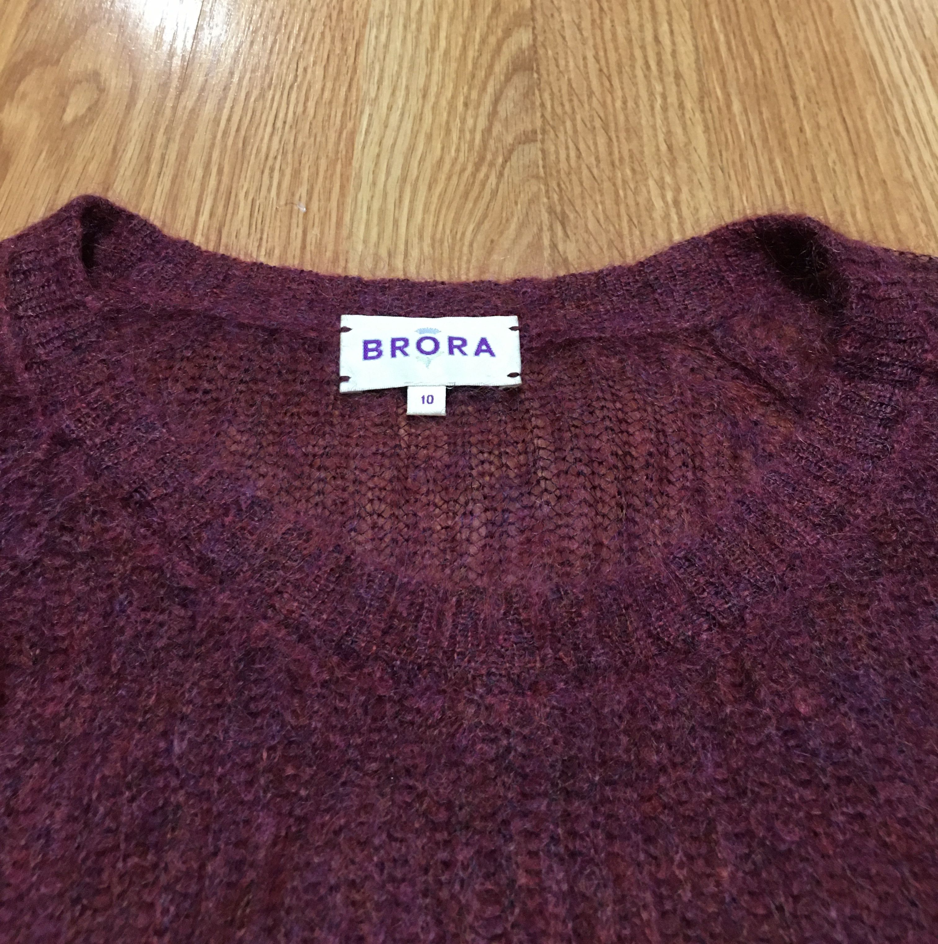Other BRORA Superkid Mohair Knit Sweater Burgundy Size UK10 Size M / US 6-8 / IT 42-44 - 6 Thumbnail