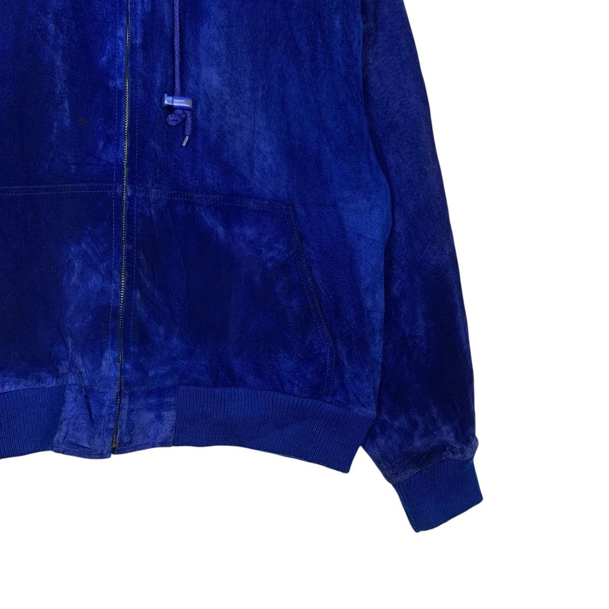 Japanese Brand TAMNERY WEST Hooded Blue Suede Leather Jacket #2437-C109 Size US L / EU 52-54 / 3 - 4 Thumbnail