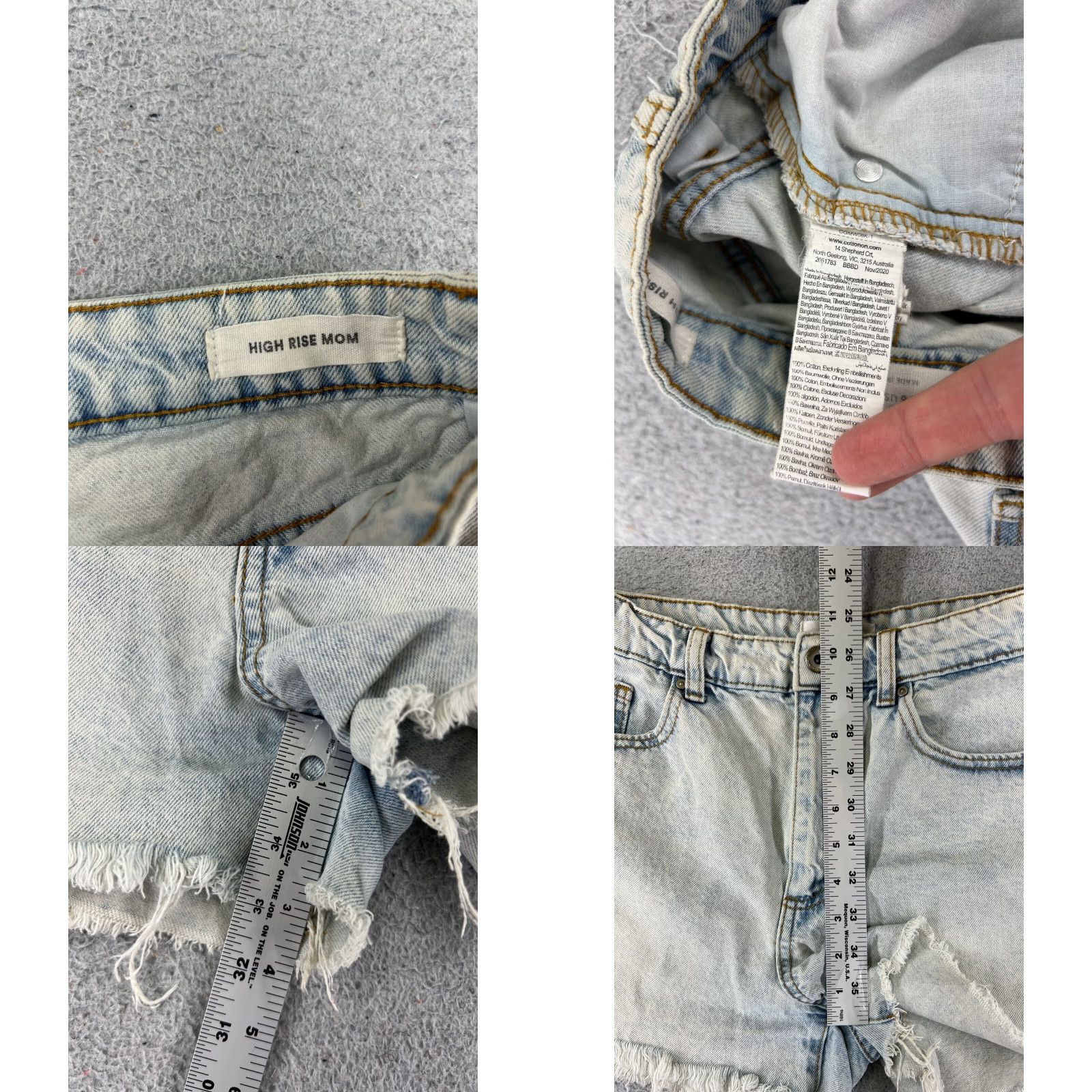 Cotton On Cotton On Shorts Womens 27 Blue Denim Cut-Off High Rise 5-Pocket Denim Shorts Light Wash 28x3 Size 27" / US 4 / IT 40 - 8 Thumbnail