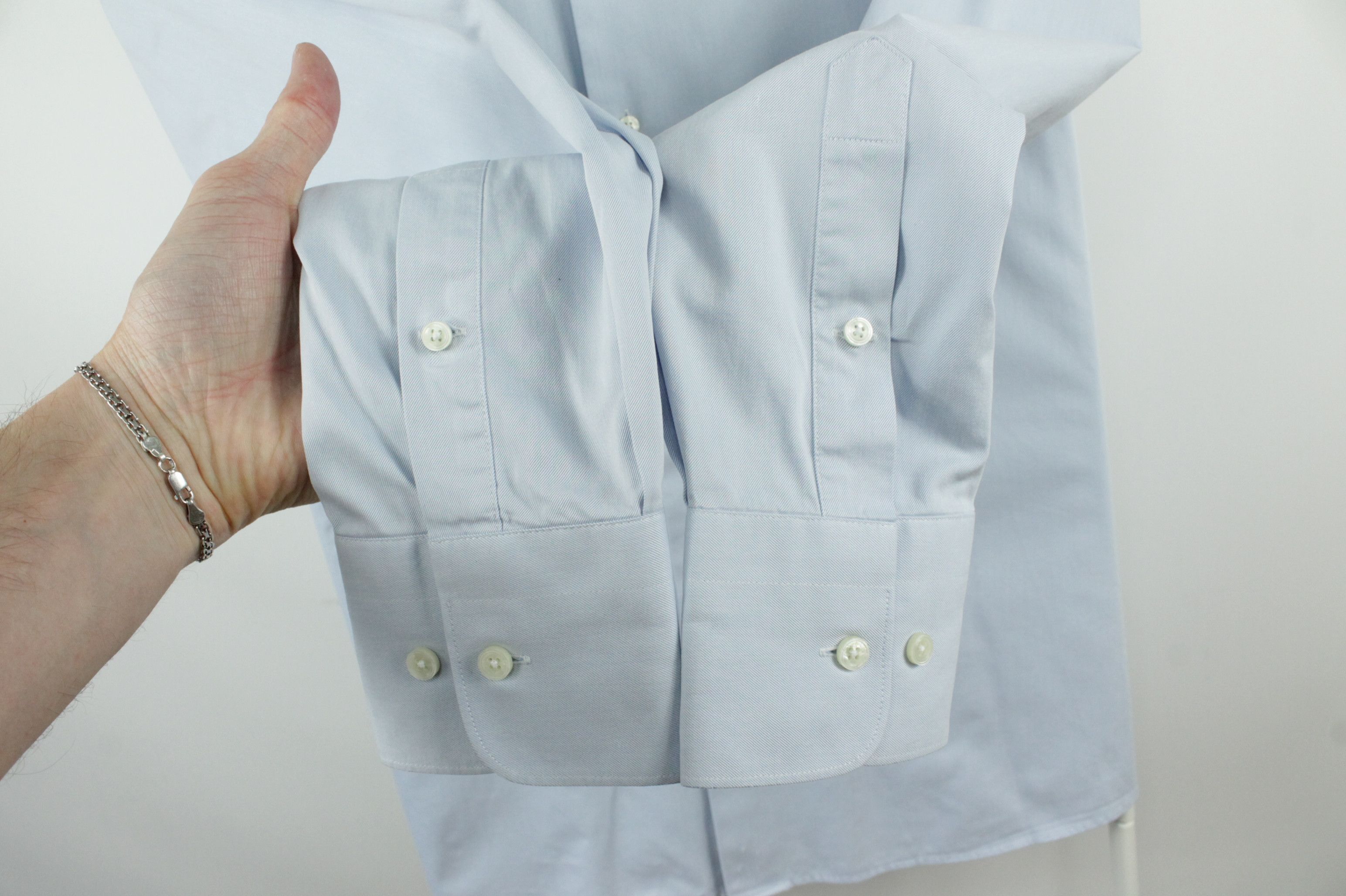 Designer × Suitsupply Suitsupply Cotton Two Ply Slim Fit Formal Light Blue Shirt Size US L / EU 52-54 / 3 - 5 Thumbnail