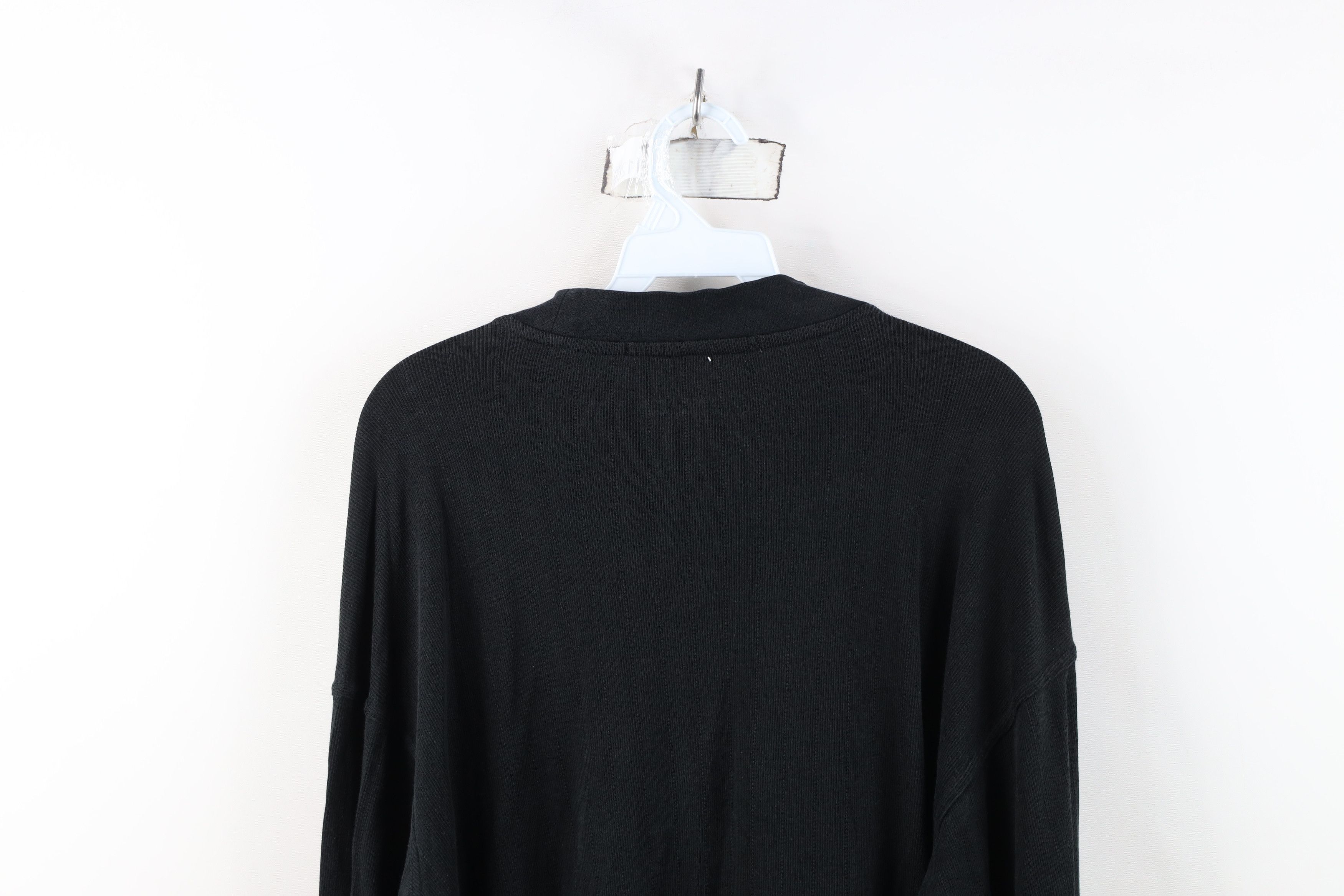 Vintage Vintage 90s Streetwear Gabardine Knit Mock Neck T-Shirt Size US XL / EU 56 / 4 - 12 Thumbnail