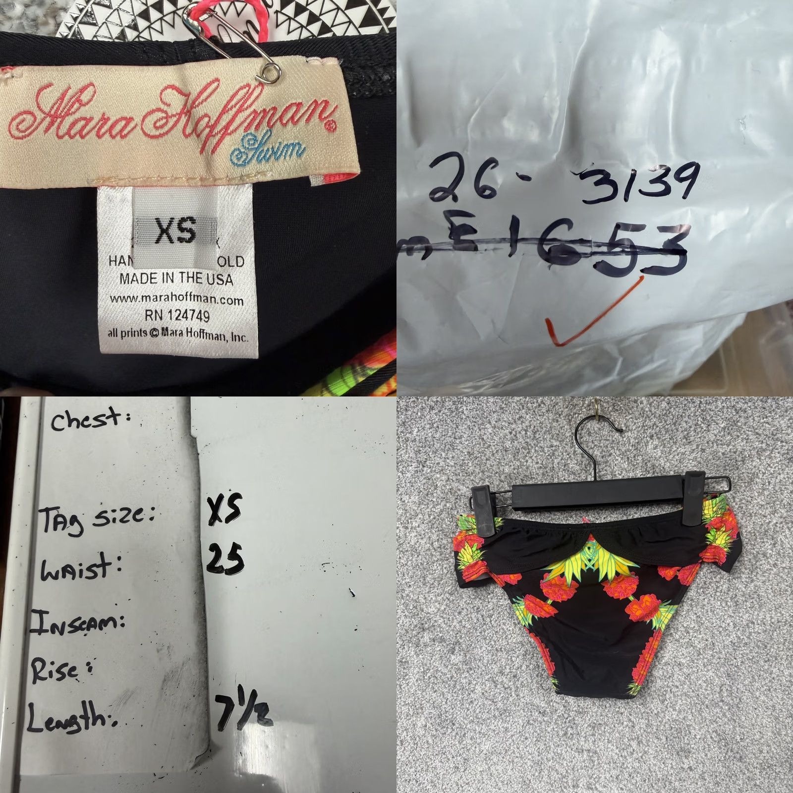 Mara Hoffman Mara Hoffman Bikini Bottom XS Pineapple Botanical Dopamine Indie Whimsigoth Swim Womens Bottom Multicolor Floral Pattern Size 26" / US 2 / IT 38 - 8 Thumbnail