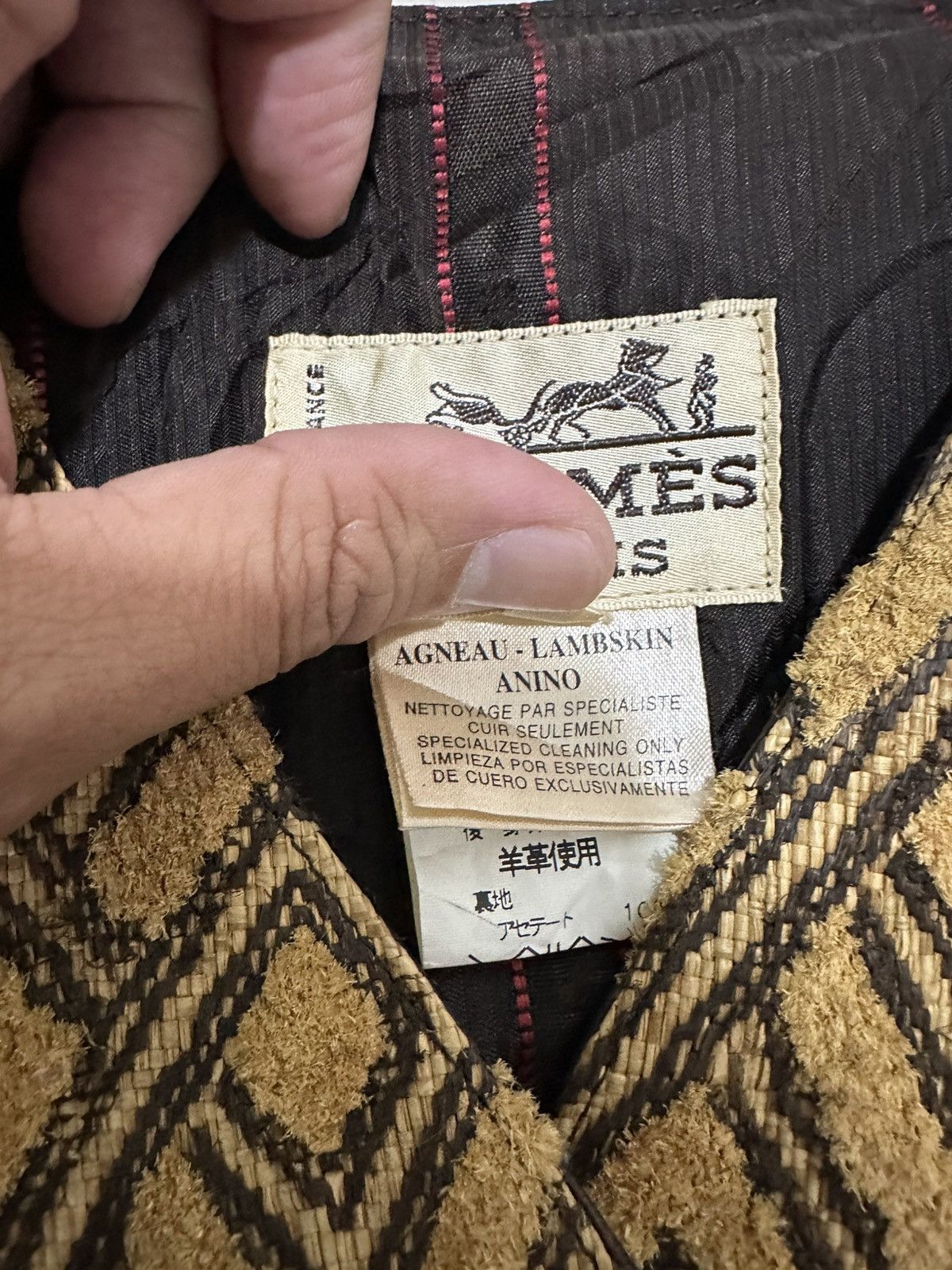 Hermes Vintage Hermès Kuba Vest Lamb Leather Raphia craft Rare Size M / US 6-8 / IT 42-44 - 5 Thumbnail
