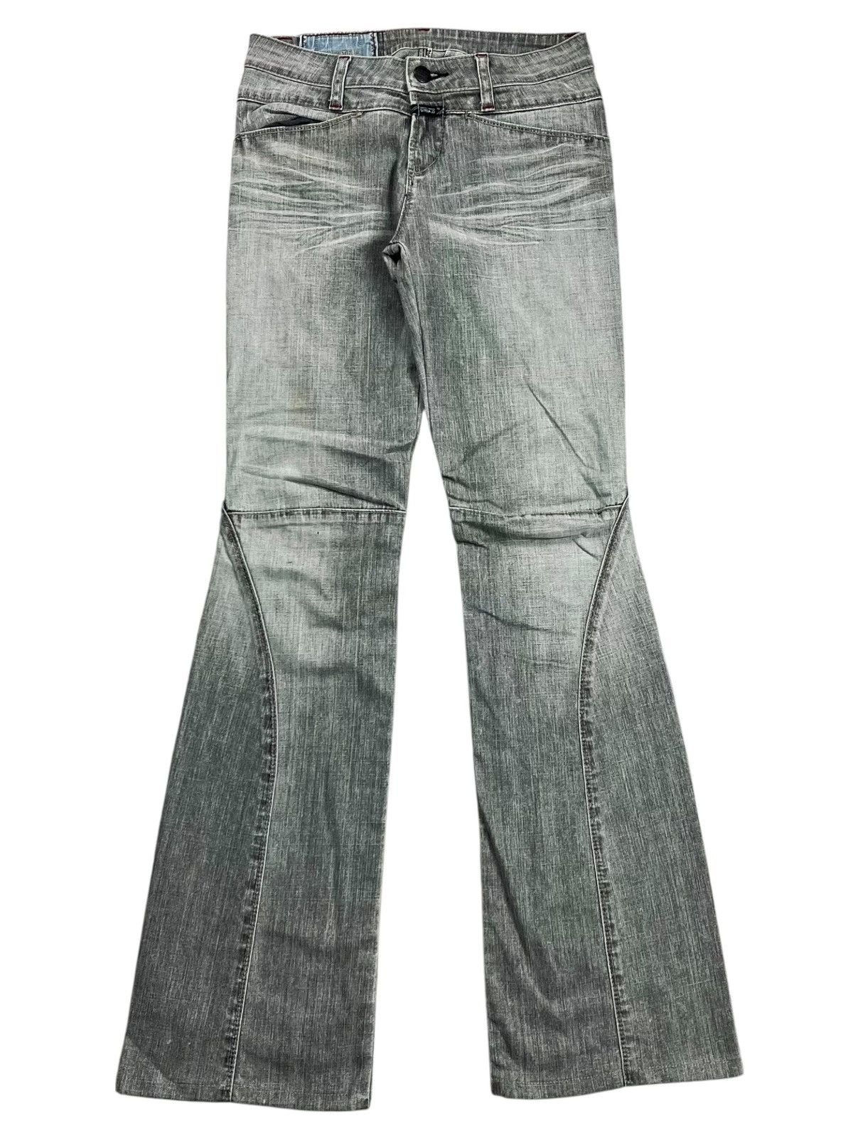 Marithe + Francois Girbaud 2000s MFG - Cyber Apocalypse Flared Denim Pants - Size US 29 - 1 Thumbnail