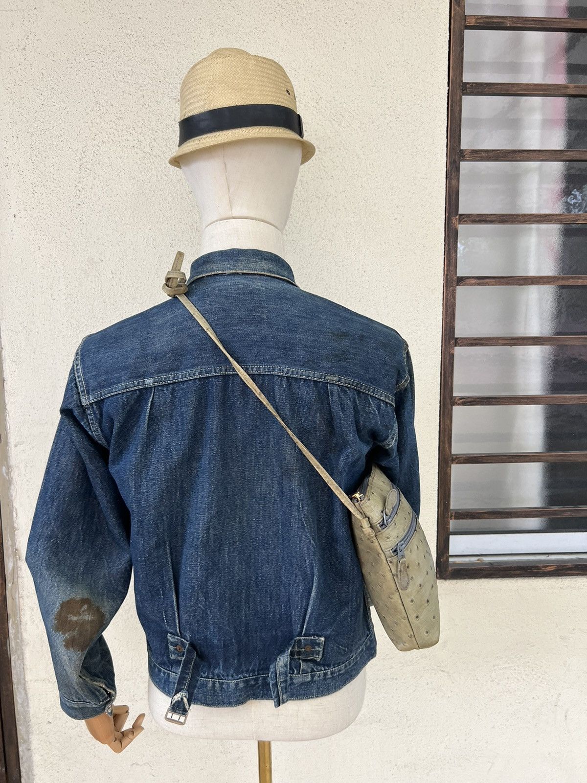 Leather Vintage Jacovitti Italy Patina Ostrich Leather Bag Unisex Size ONE SIZE - 4 Thumbnail