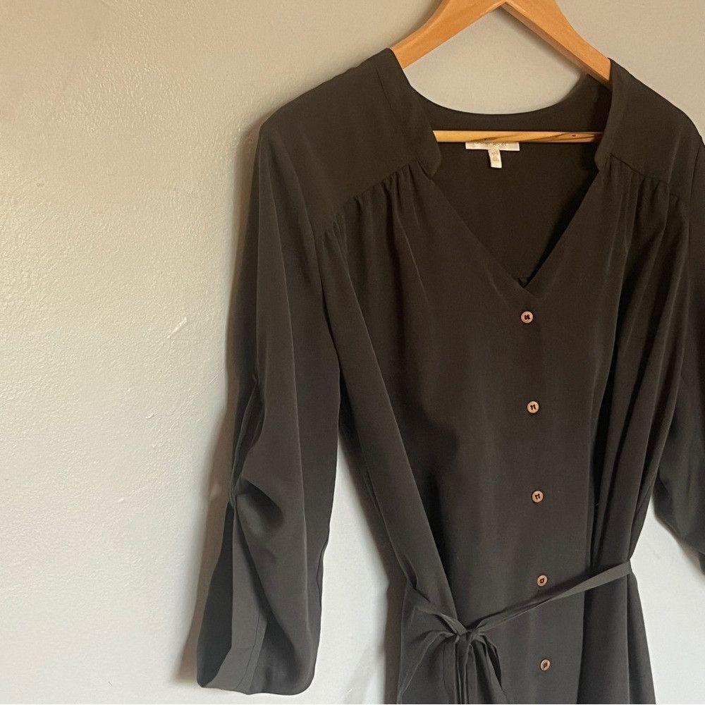 Anthropologie Anthropologie Button Detail Wrap Front Dress Green Large Size L / US 10 / IT 46 - 2 Thumbnail