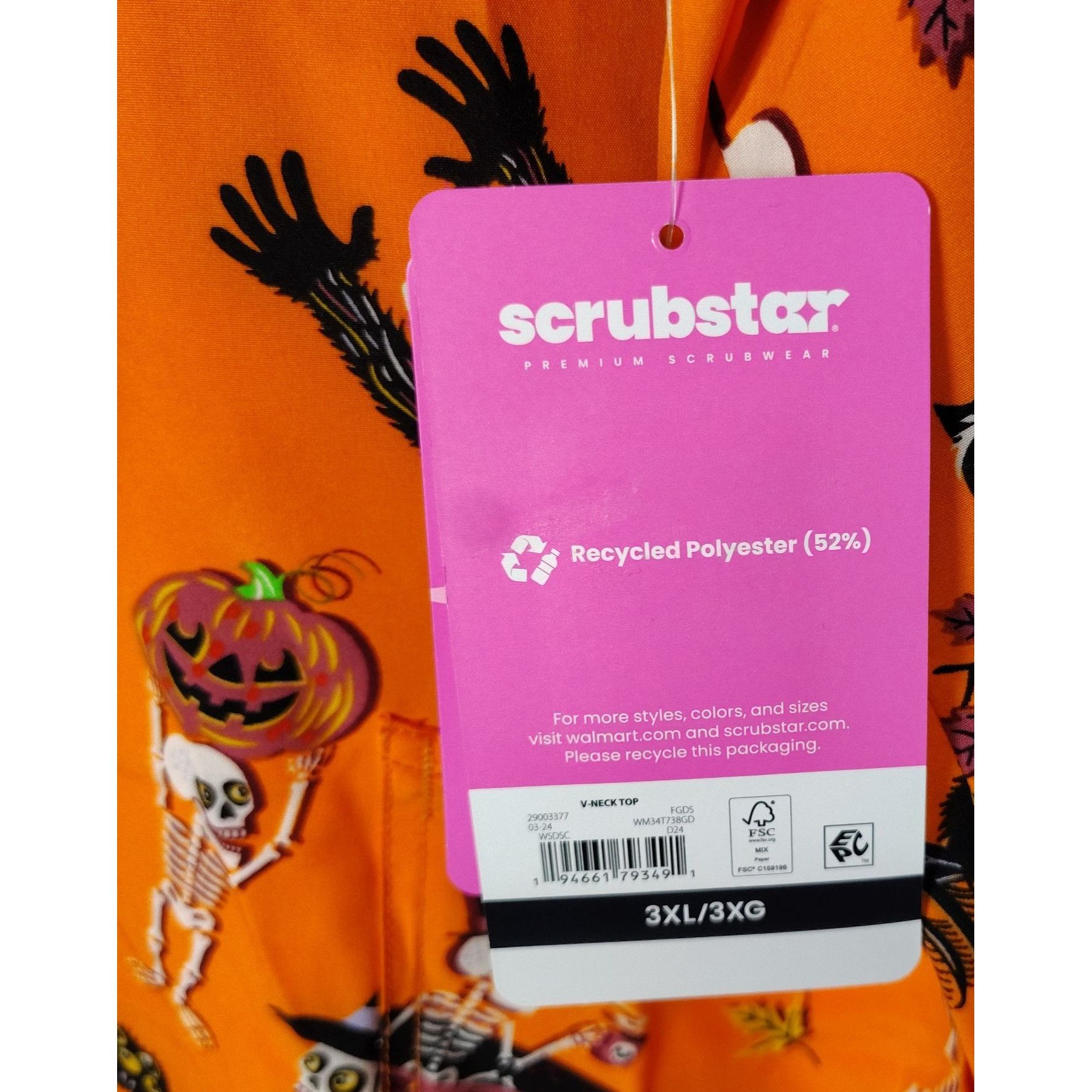 Other Scrubstar Womens 3XL Fright Friends Halloween Print Theme V Size 3XL / US 20-22 - 5 Thumbnail