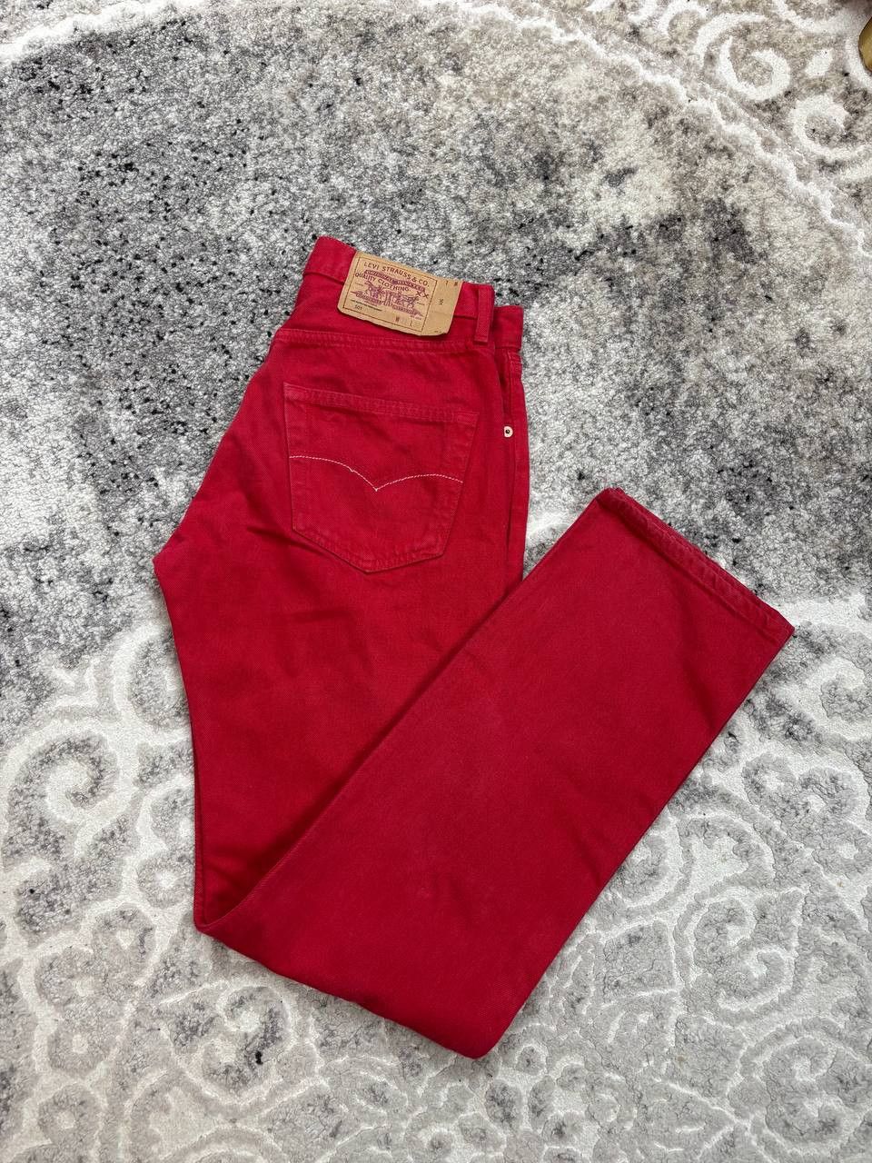 Levi's Vintage Clothing Vintage 90s Levi’s 501 Red Denim Jeans • Made in USA • W31 Size US 31 - 4 Thumbnail