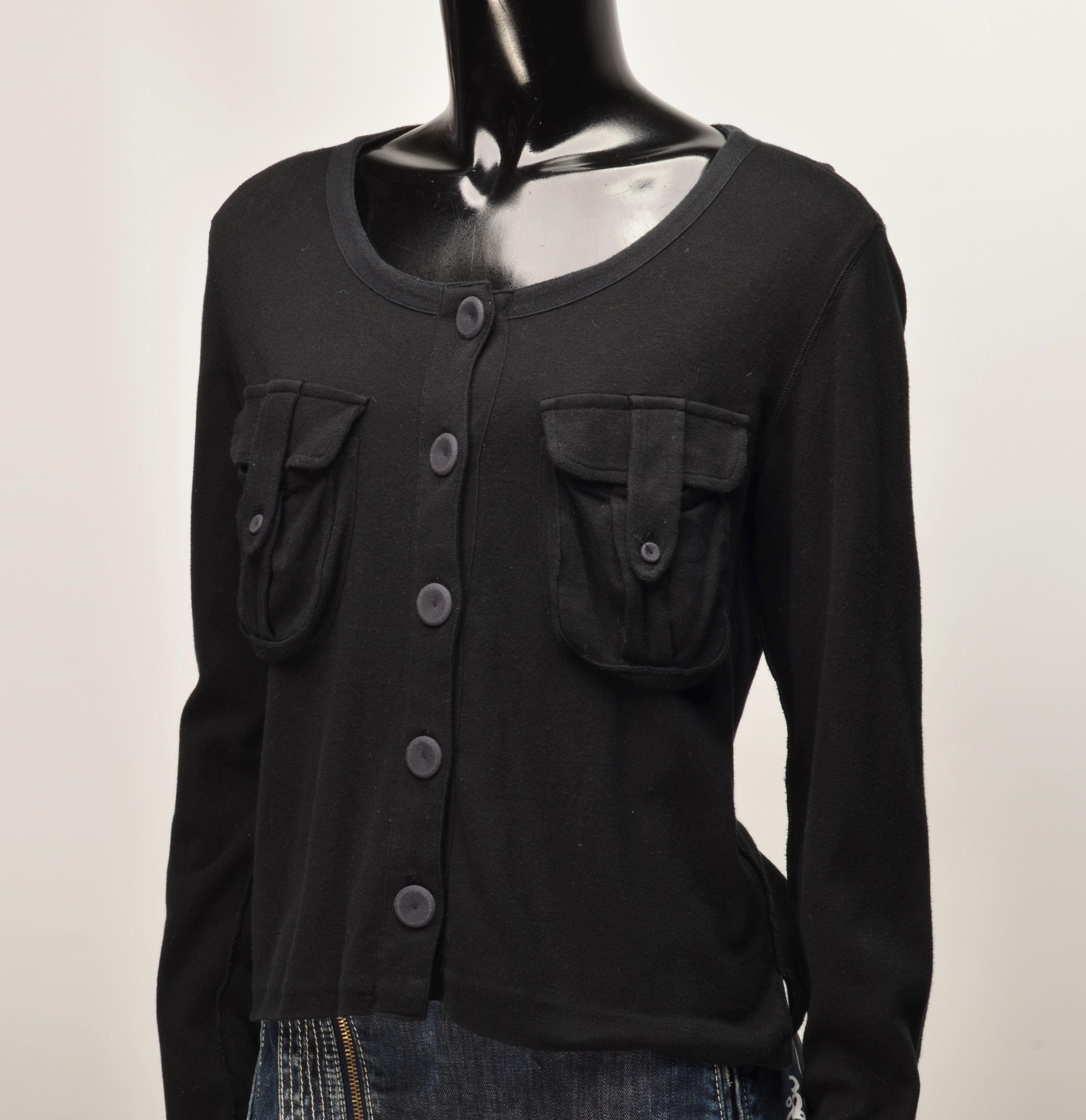 Sonia Rykiel Vintage Sonia Rykiel 90's Black Long Sleeve Cardigan Size M / US 6-8 / IT 42-44 - 2 Thumbnail