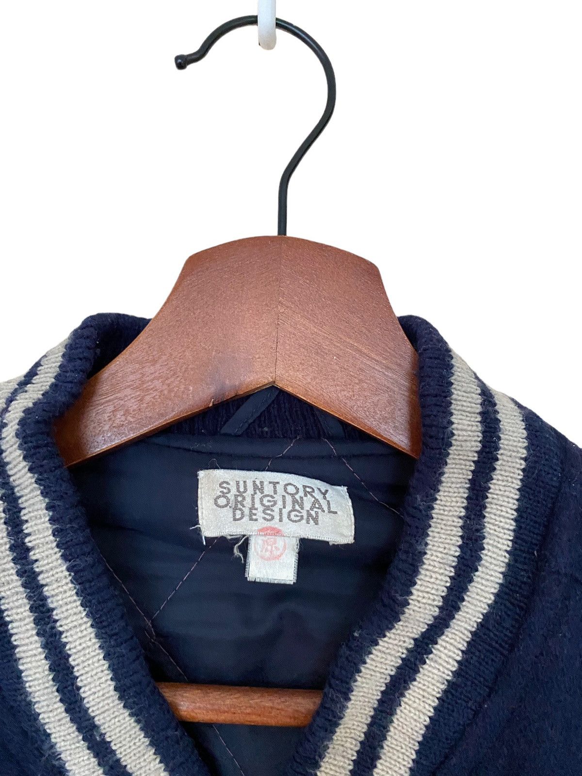 Japanese Brand Vintage Brand Suntory Coffee Wool Leather Varsity 1990s Size US L / EU 52-54 / 3 - 9 Thumbnail