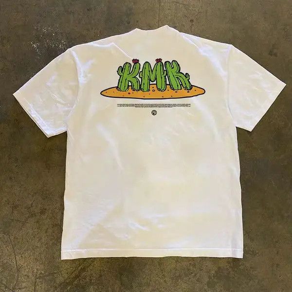 Japanese Brand Hirase x Honji White Loose Cactus Print Short Sleeve T-Shirt Size US M / EU 48-50 / 2 - 3 Thumbnail