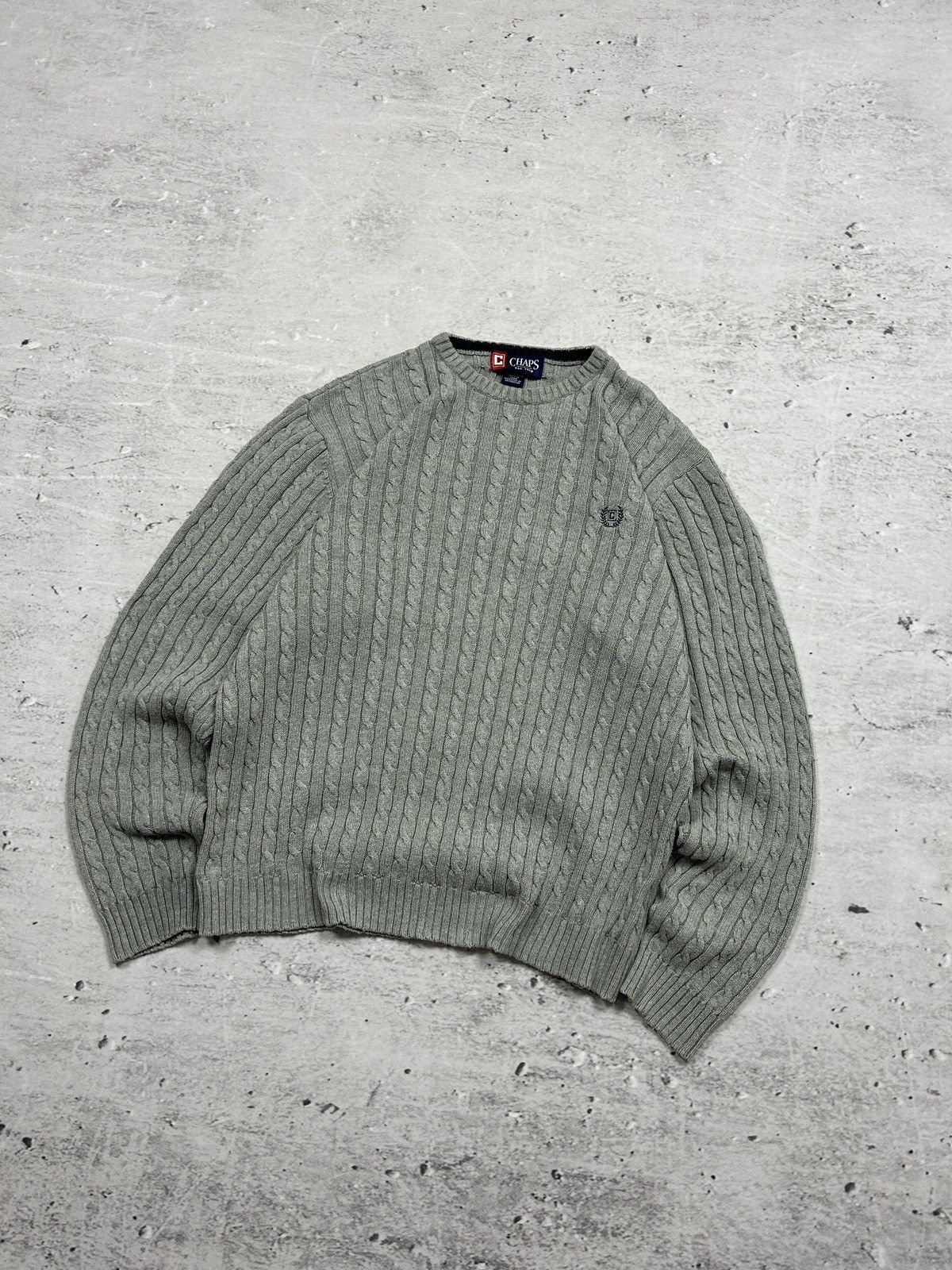 Chaps Ralph Lauren 💥Vintage Ralph Lauren Chaps Knitted Grey Sweater 00s Og💥 Size US S / EU 44-46 / 1 - 2 Thumbnail