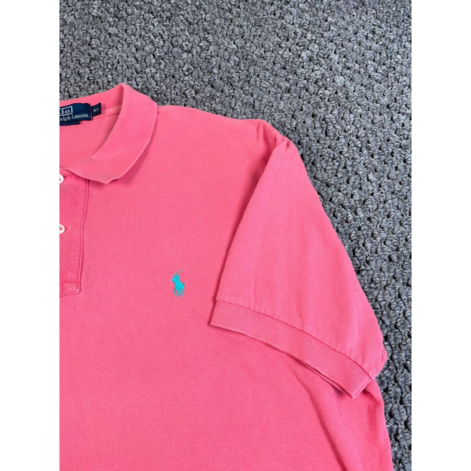Polo Ralph Lauren Polo Ralph Lauren Classic Pique Polo Shirt Adult XL Dark Pink Embroidered Preppy 90s Mens Size US XL / EU 56 / 4 - 4 Thumbnail