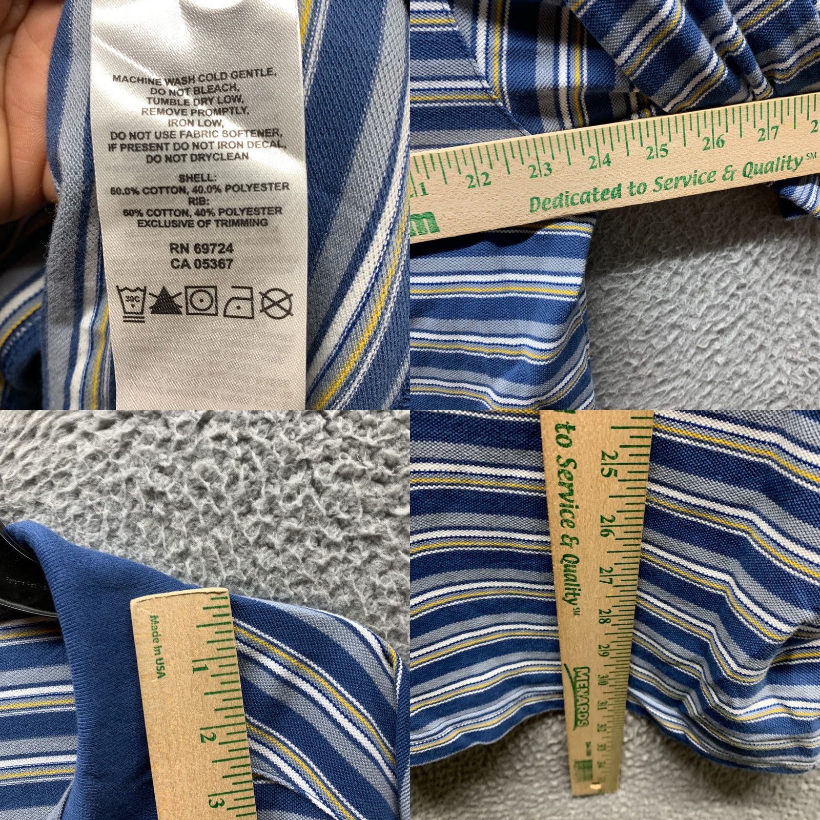 Vintage Columbia Polo Shirt Adult XL Blue White Striped Omni Shade Mens Size US XL / EU 56 / 4 - 8 Thumbnail