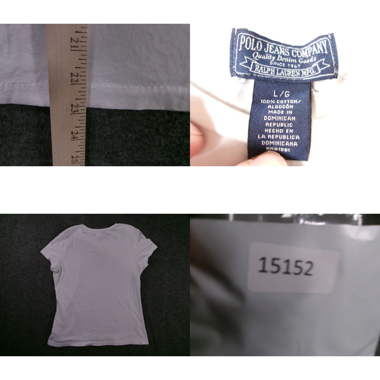 Ralph Lauren Ralph Lauren Polo Jeans Womens L White RL Crest Logo Short Sleeve Crewneck Tee Shirt Size 36" / US 14 / IT 50 - 8 Thumbnail