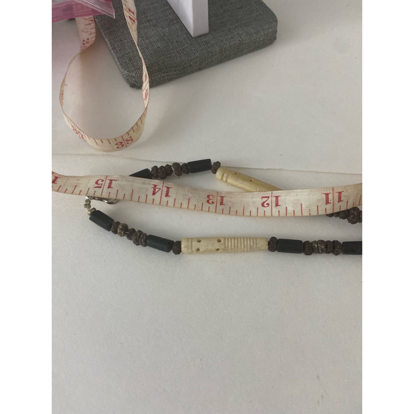 Handmade Wood and carved tube bead necklace Size ONE SIZE - 5 Thumbnail