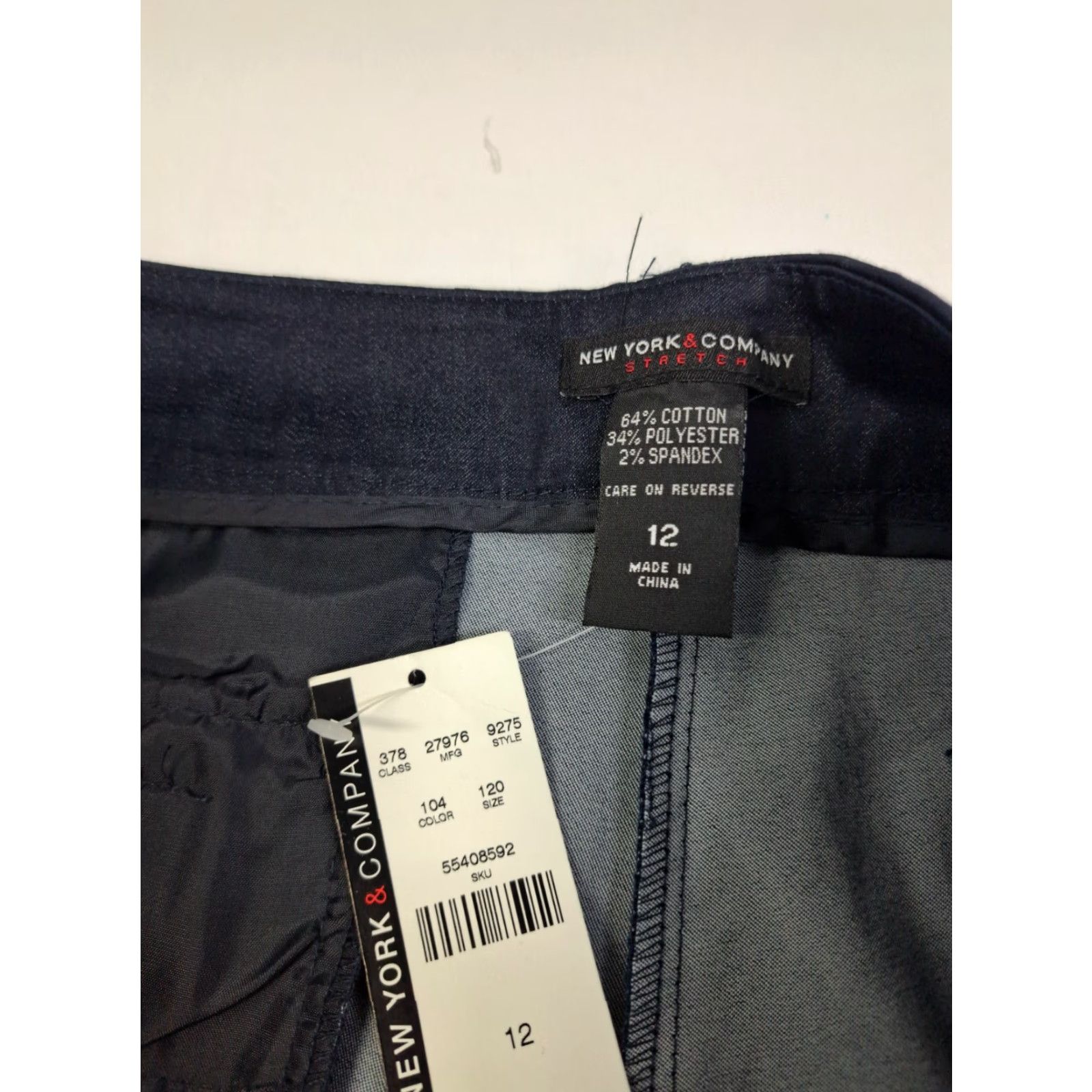 Vintage NWT New York & Co Womens Mid Rise Slim Ankle Pants Stretch Side Zip Blu 12 #6791 Size 34" / US 12 / IT 48 - 2 Thumbnail