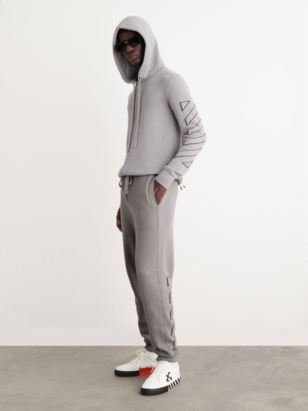 Off-White o1gr1nt1124 Diag Outline Knit Pant in Medium Grey Size US 34 / EU 50 - 5 Thumbnail