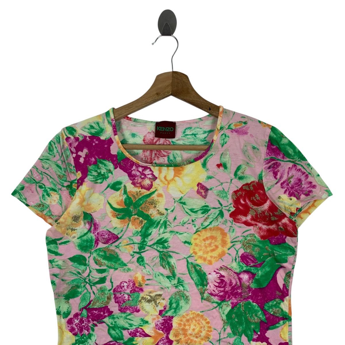 Vintage Vintage KENZO PARIS FLORAL All Over Print Short Sleeve Shirt Size XS / US 0-2 / IT 36-38 - 2 Thumbnail
