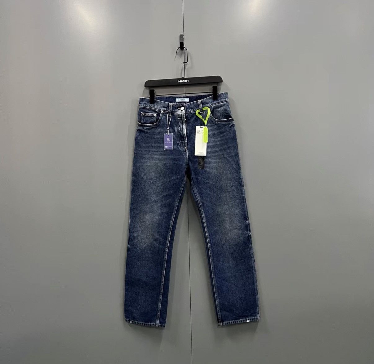 Prada Prada Blue Triangle Logo Denim Jeans J41 Size 27" / US 4 / IT 40 - 1 Thumbnail