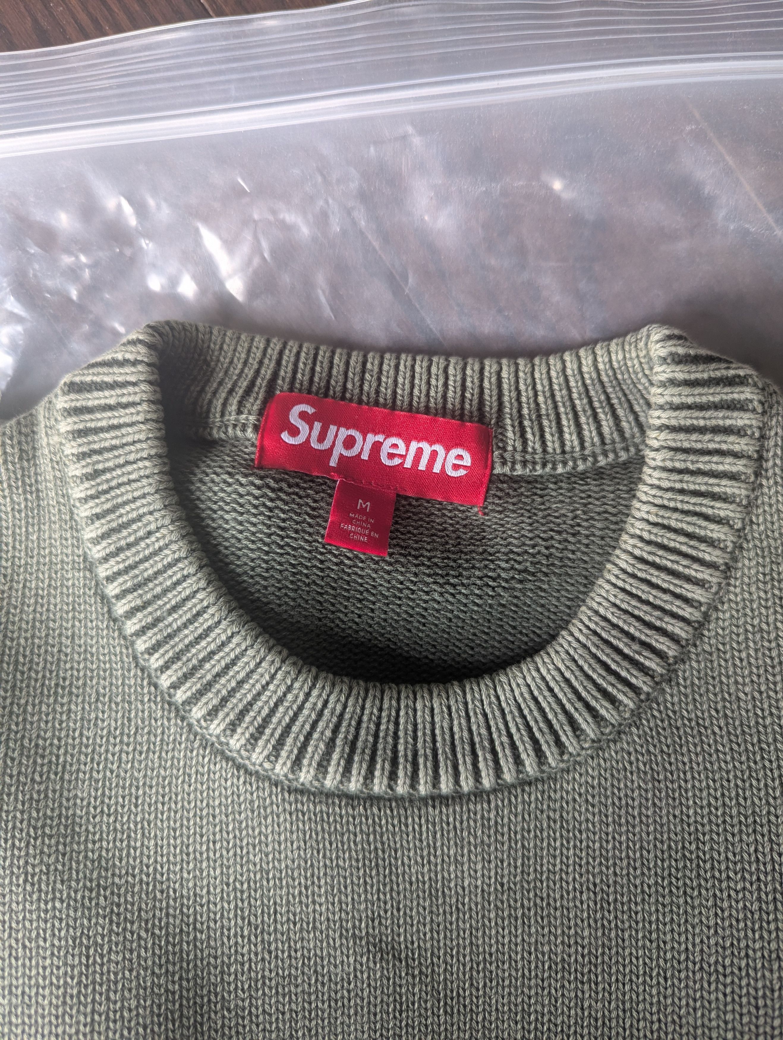Supreme Supreme Overdyed Raised Sweater Olive Size US M / EU 48-50 / 2 - 5 Thumbnail